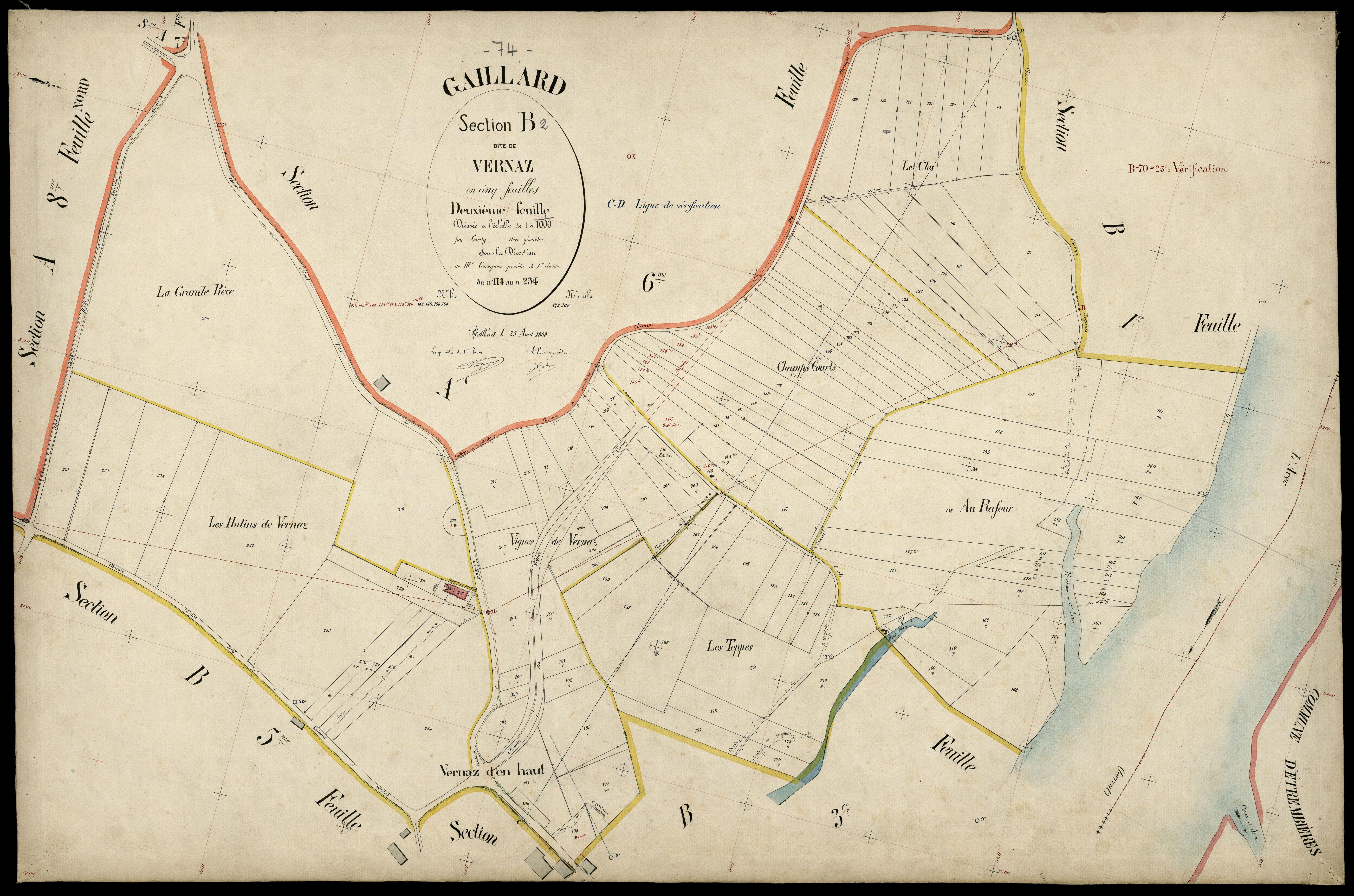 3 P 3 4895 - Feuille n° 3, parcelles n° 23 à 380 - 22 mai 1898