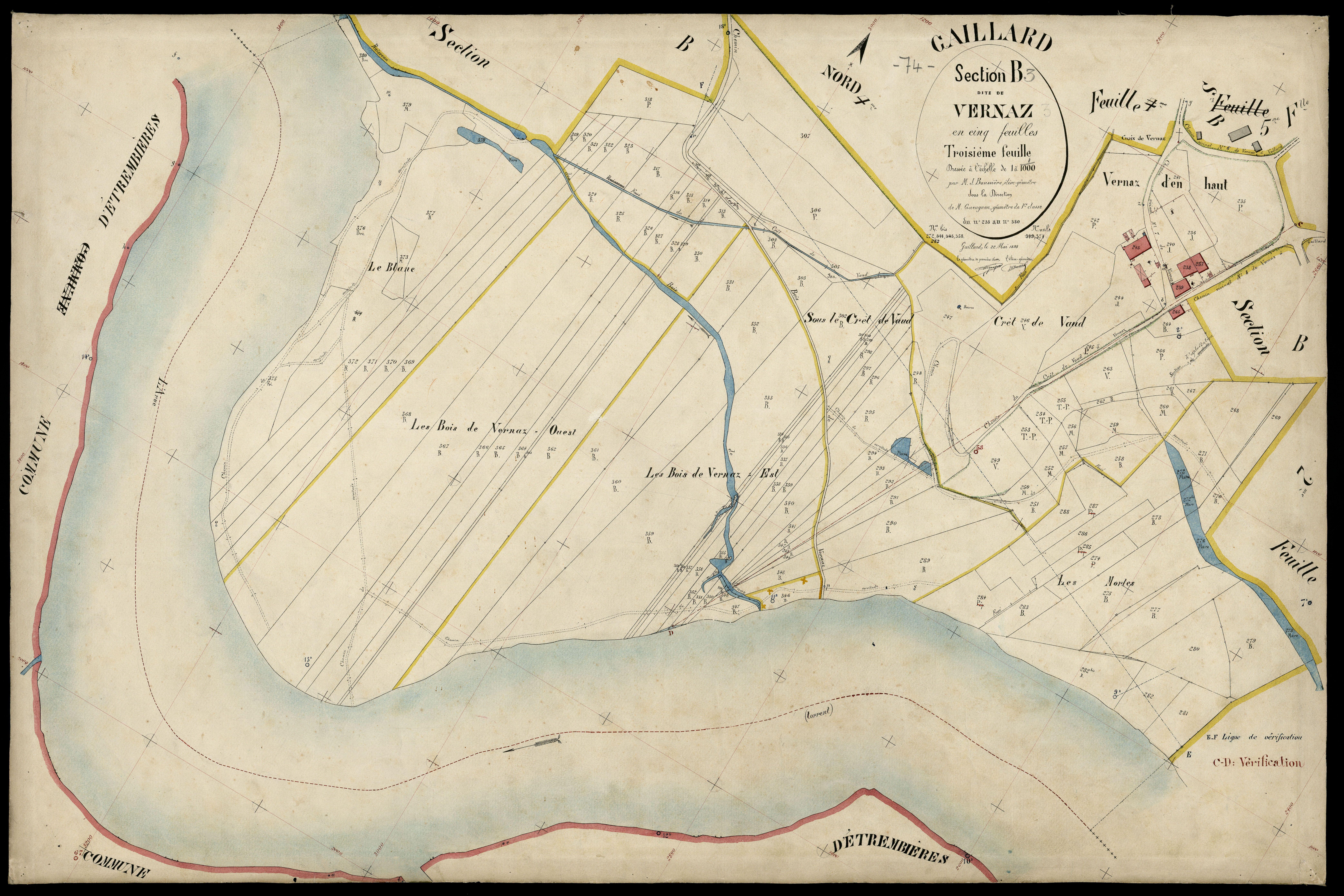 3 P 3 4896 - Feuille n° 4, parcelles n° 381 à 62 - 1er mai 1898