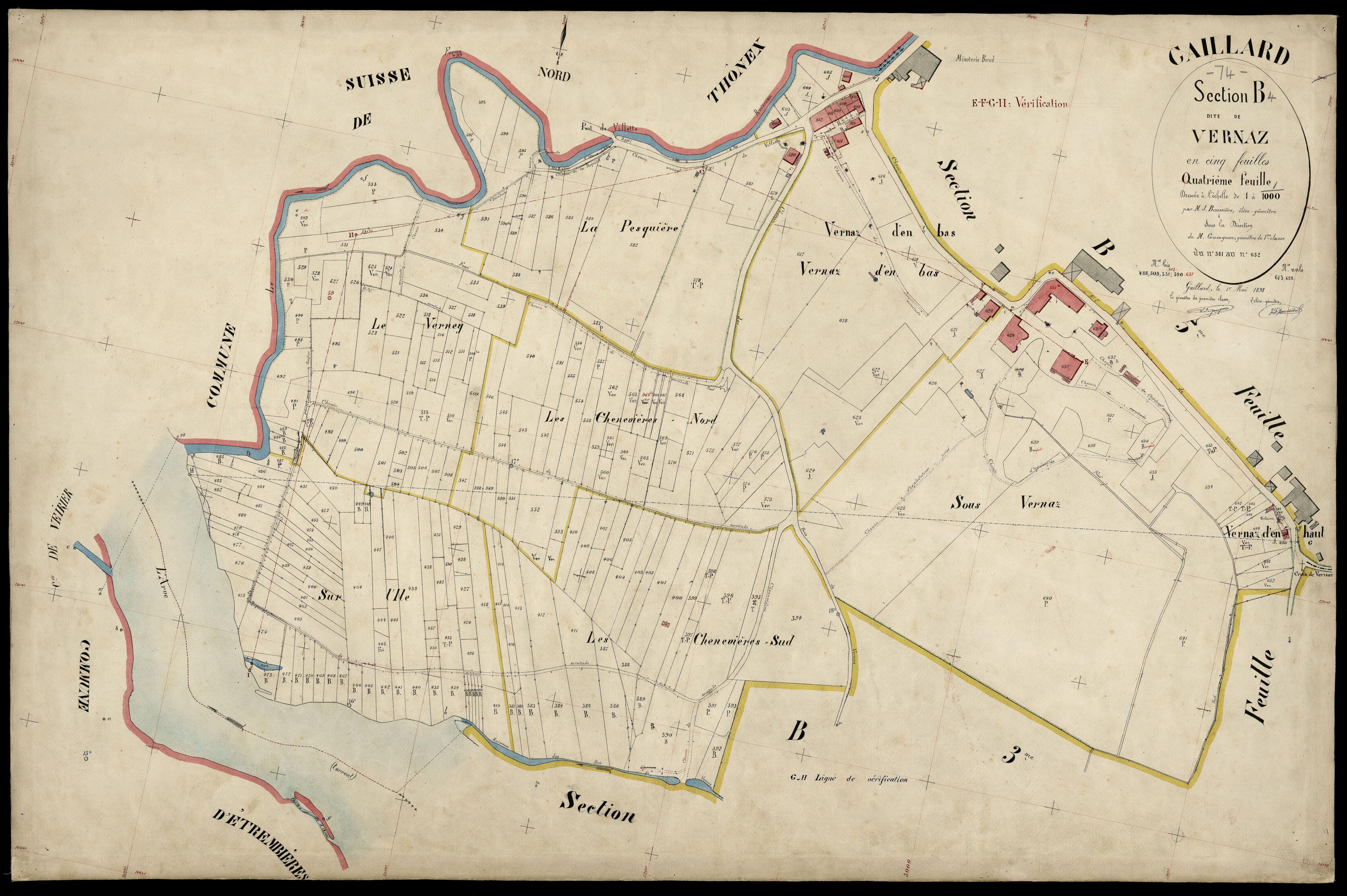 3 P 3 4897 - Feuille n° , parcelles n° 63 à 736 - 25 avril 1899