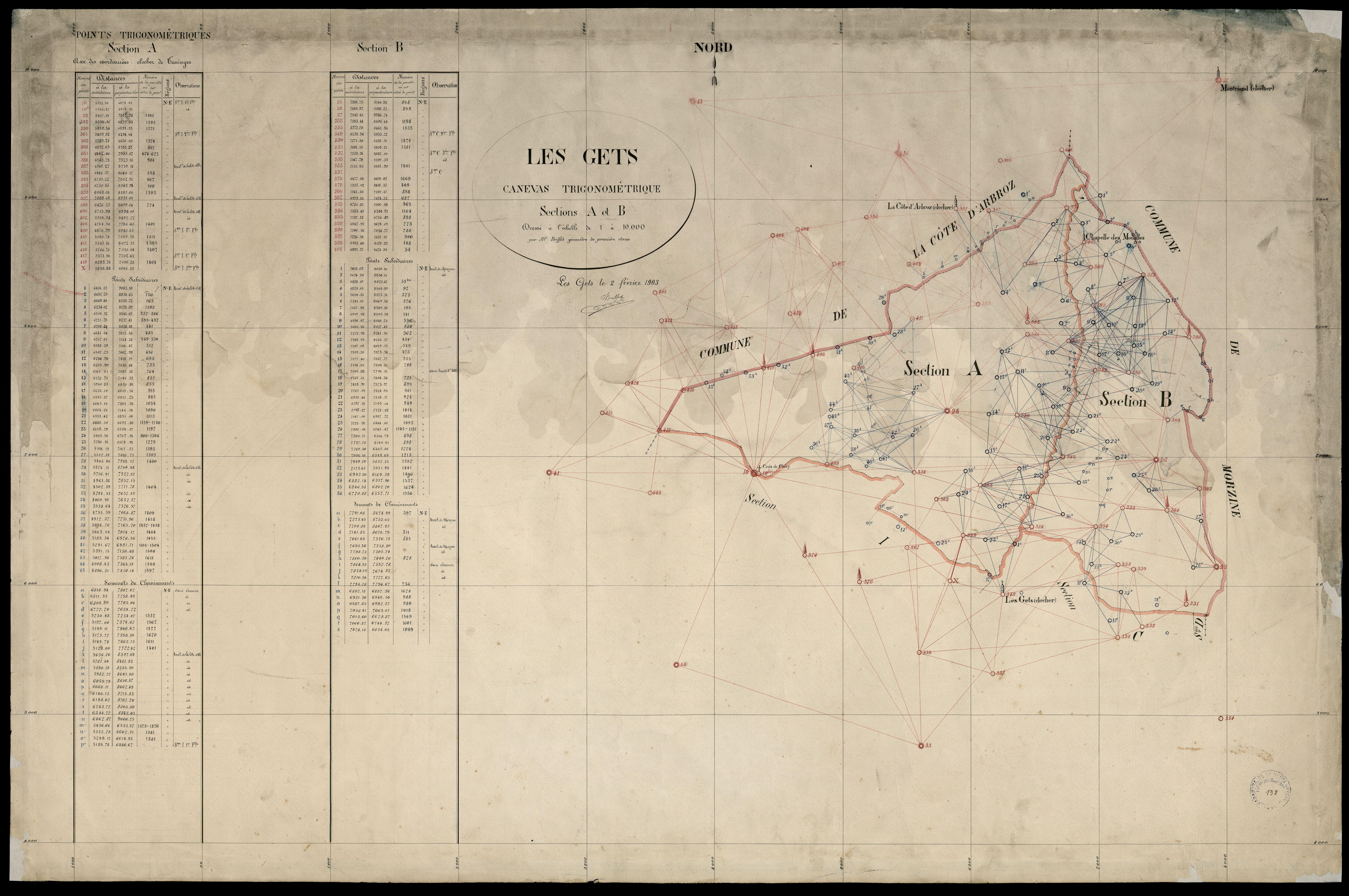 Sections C, G, H et I - 1903