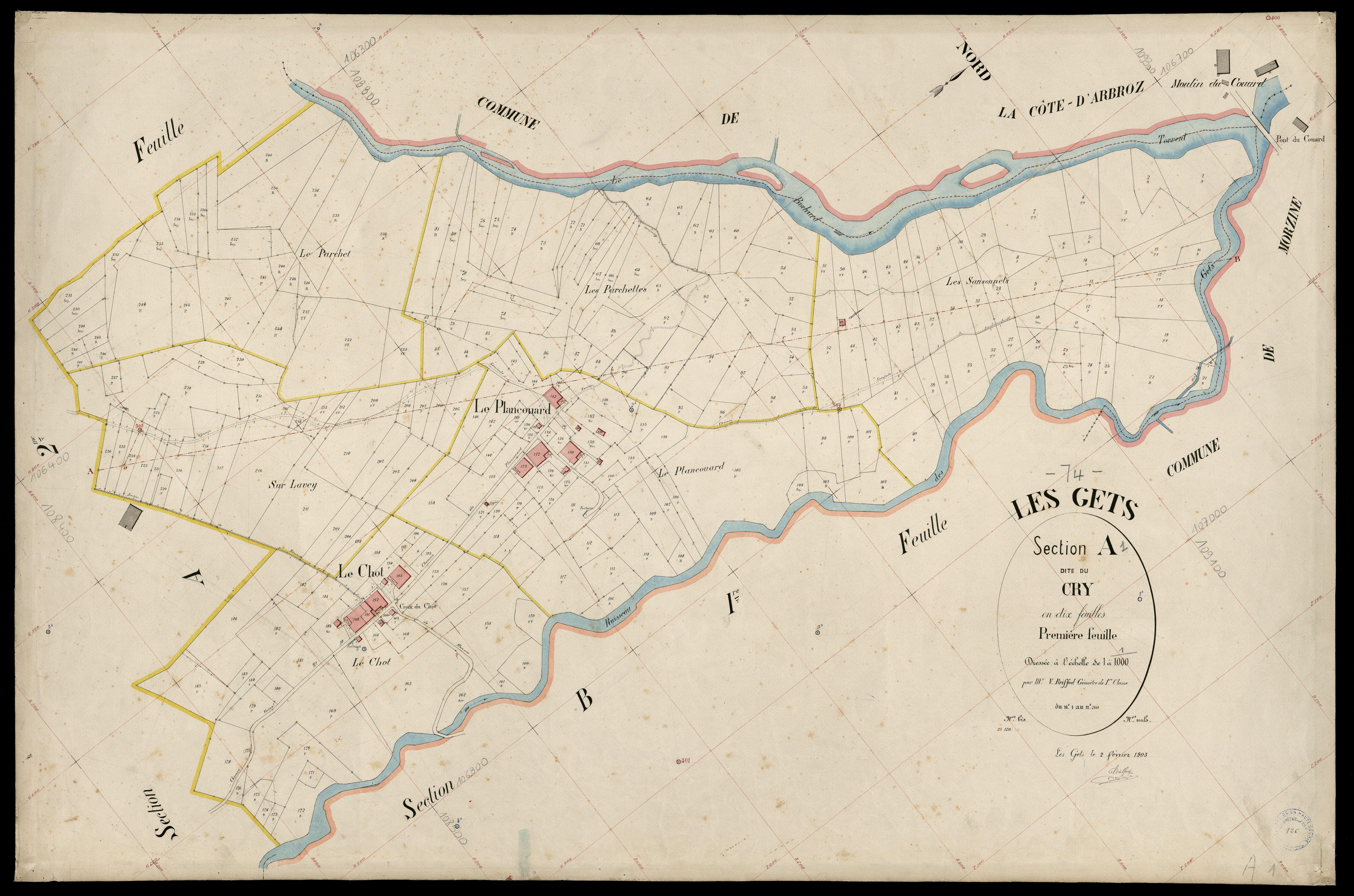 3 P 3 4903 - Feuille n° 2, parcelles n° 261 à 447 - 2 février 1903