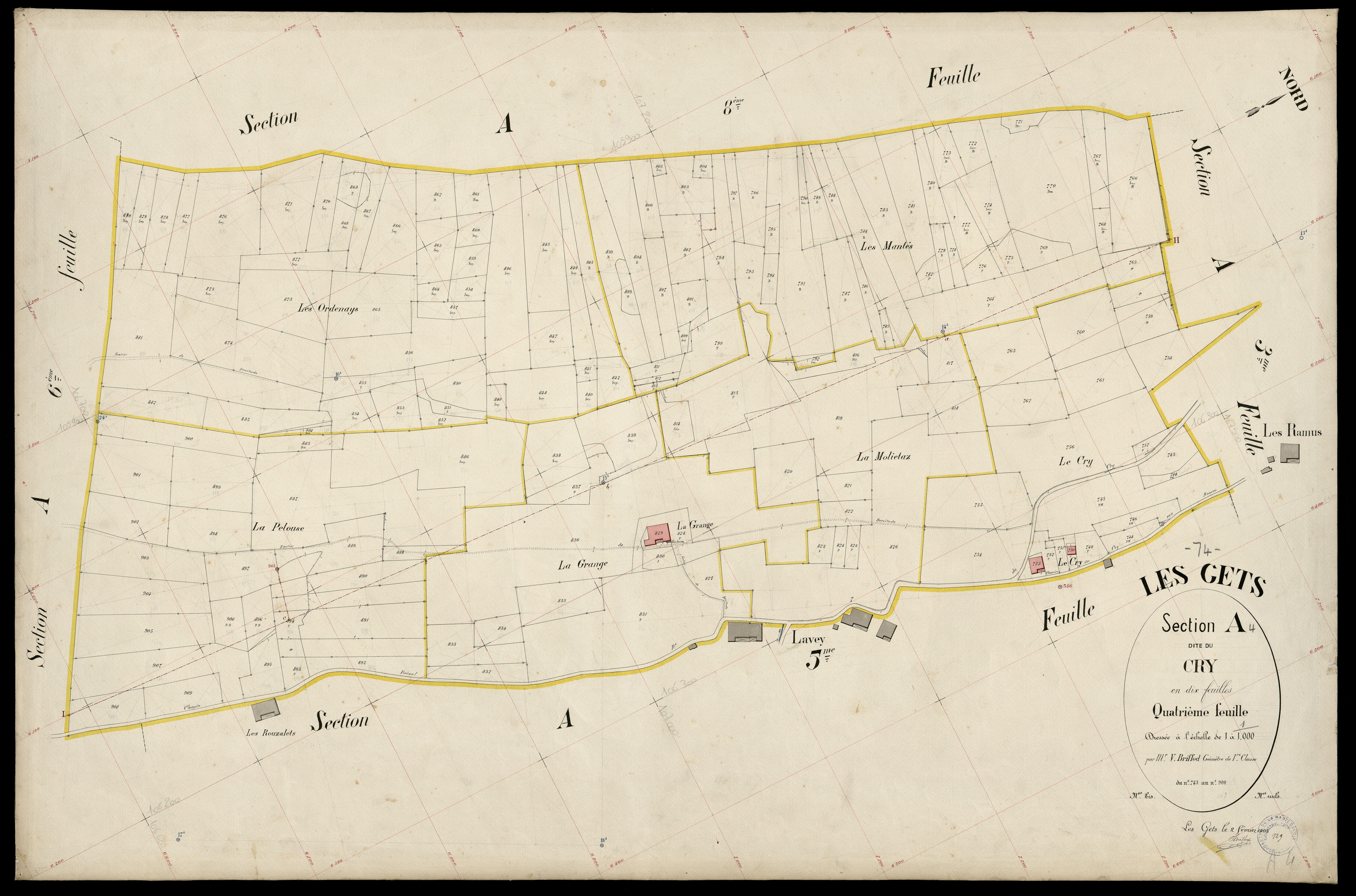3 P 3 4906 - Feuille n° , parcelles n° 910 à 1171 - 2 février 1903