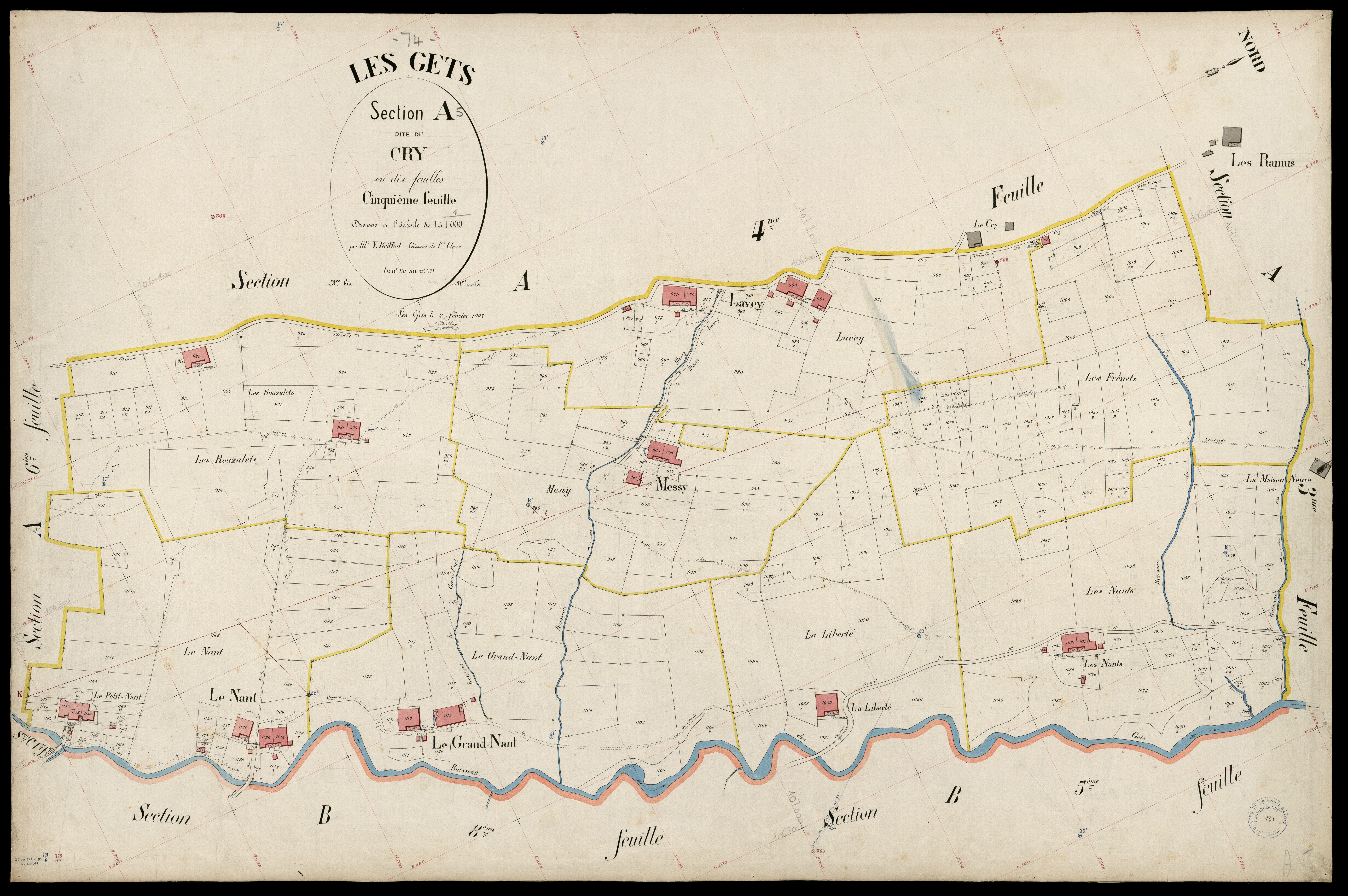 3 P 3 4907 - Feuille n° 6, parcelles n° 1172 à 1364 - 2 février 1903