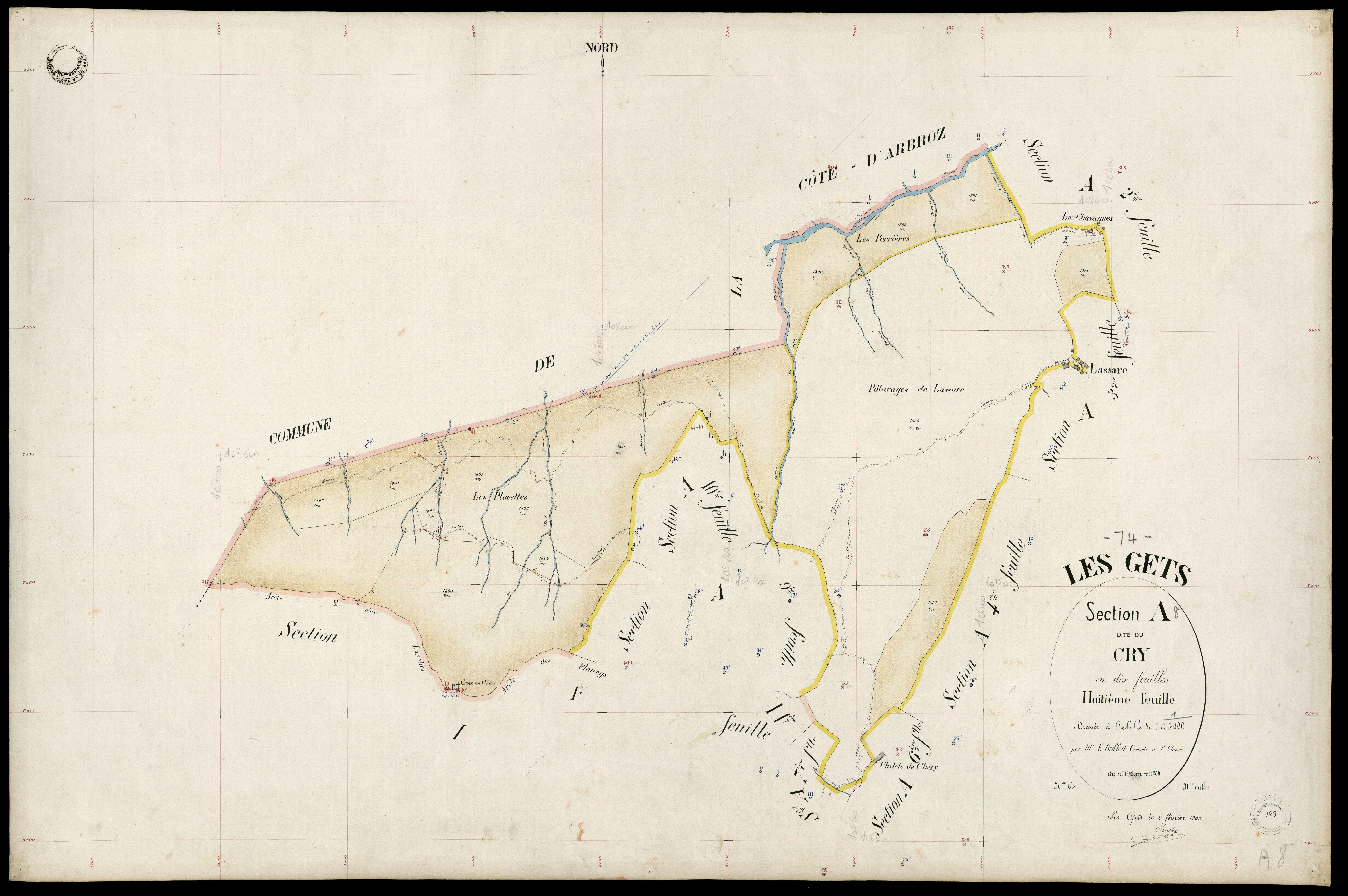 3 P 3 4910 - Feuille n° 9, parcelles n° 1409 à 137 - 2 février 1903