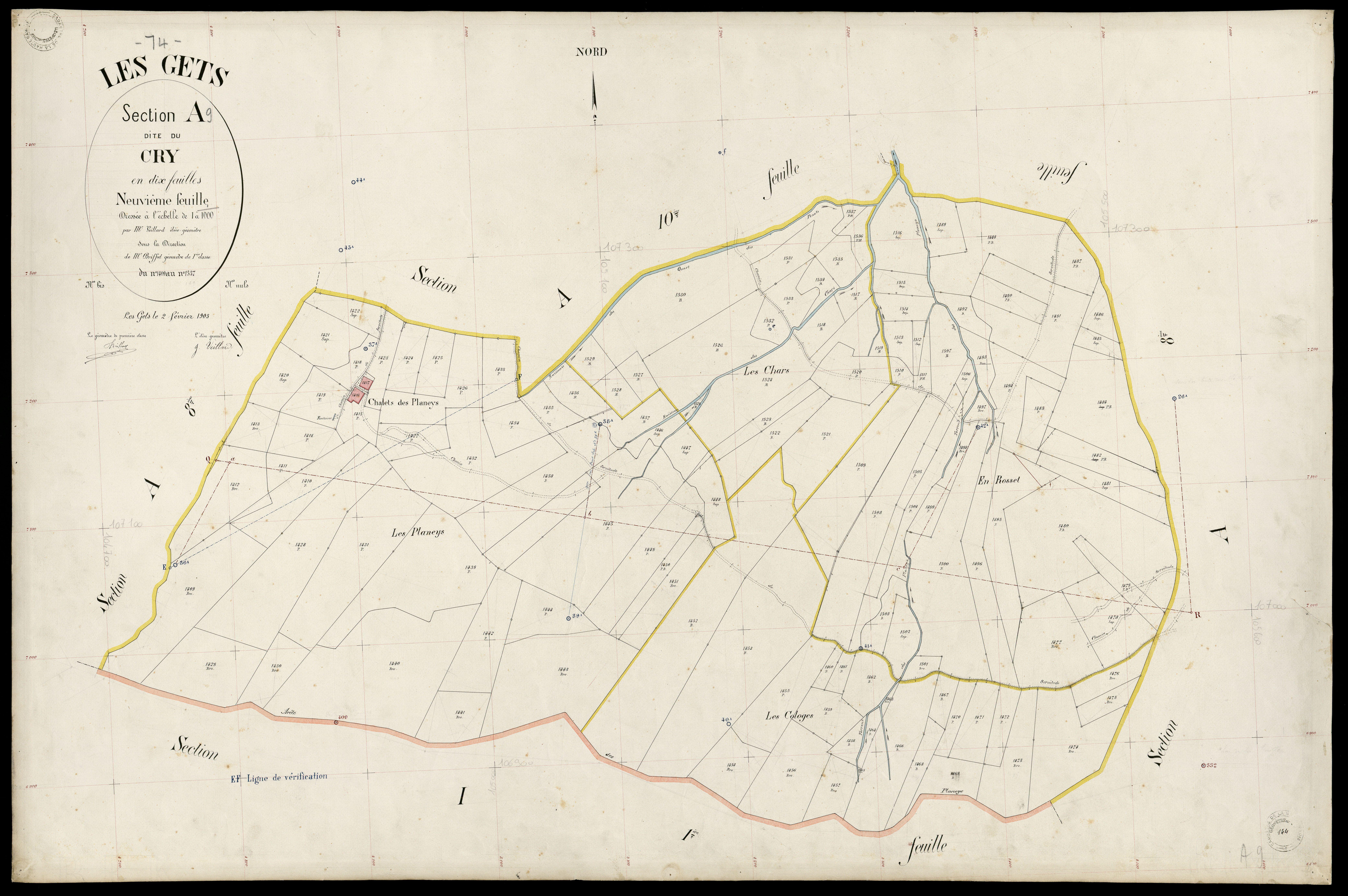 3 P 3 4911 - Feuille n° 10, parcelles n° 138 à 1627 - 2 février 1903