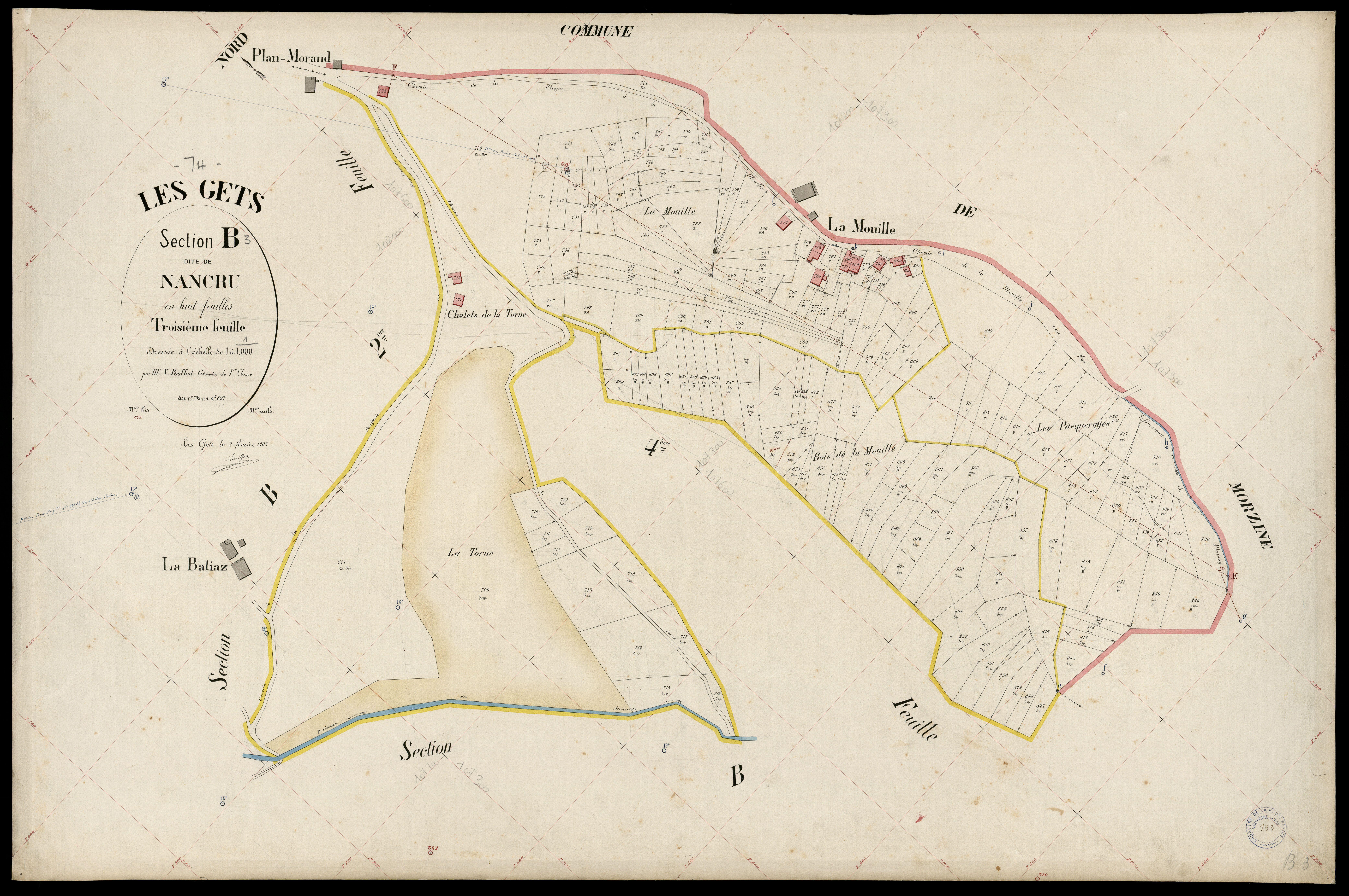 3 P 3 4915 - Feuille n° 4, parcelles n° 898 à 902 - 2 février 1903