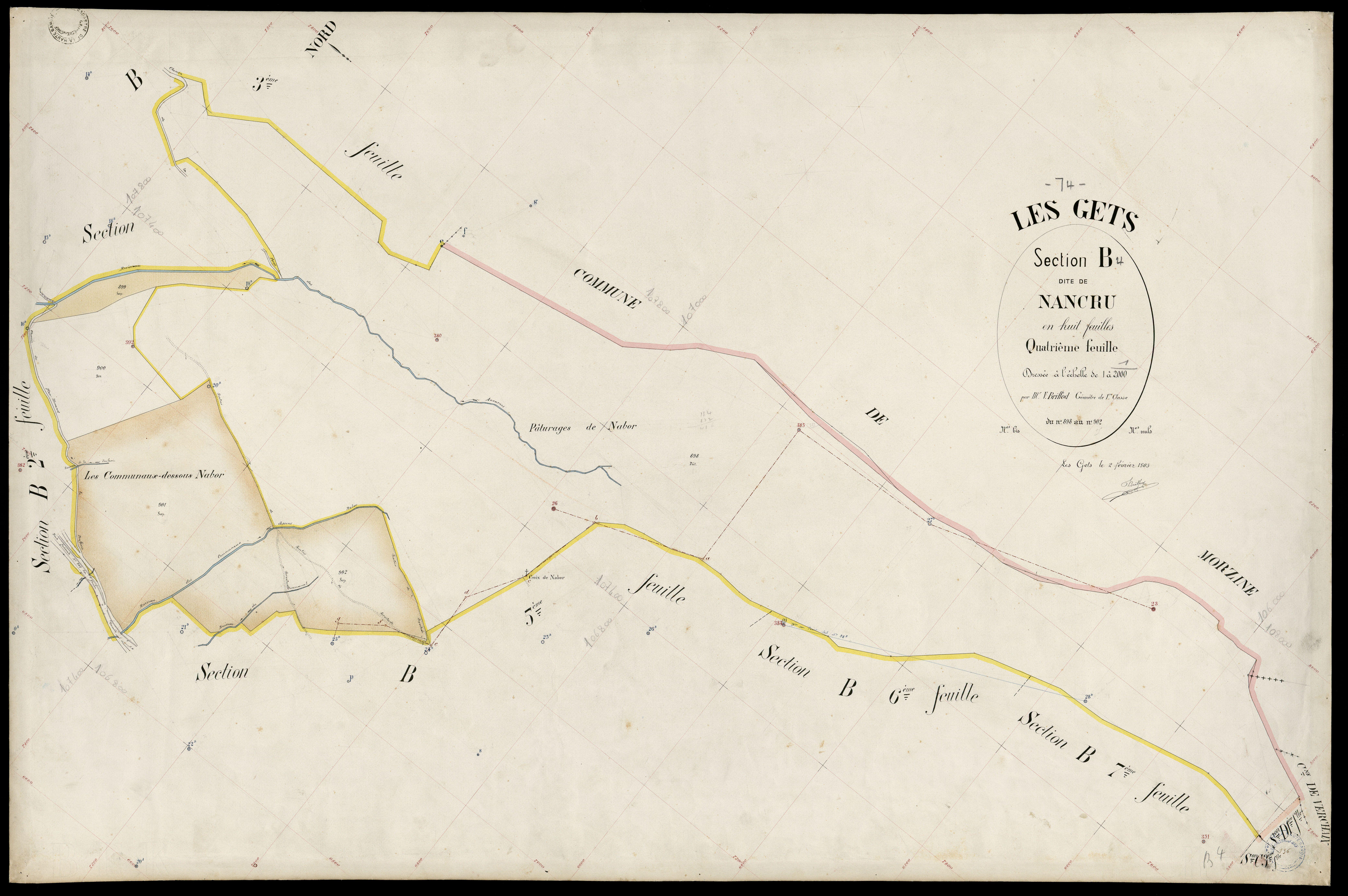 3 P 3 4916 - Feuille n° , parcelles n° 903 à 1161 - 2 février 1903