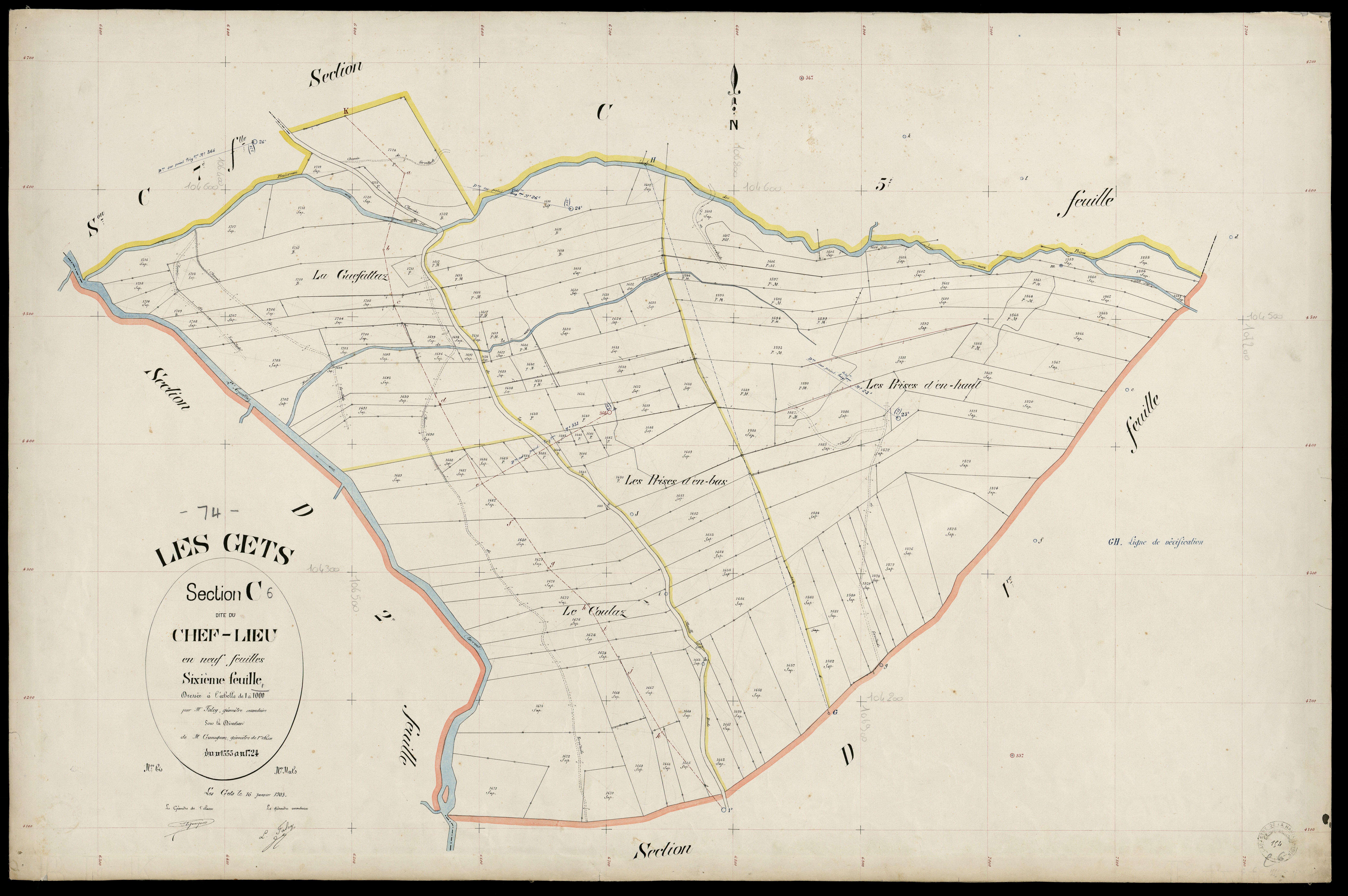3 P 3 4926 - Feuille n° 7, parcelles n° 172 à 2300 - 16 janvier 1903