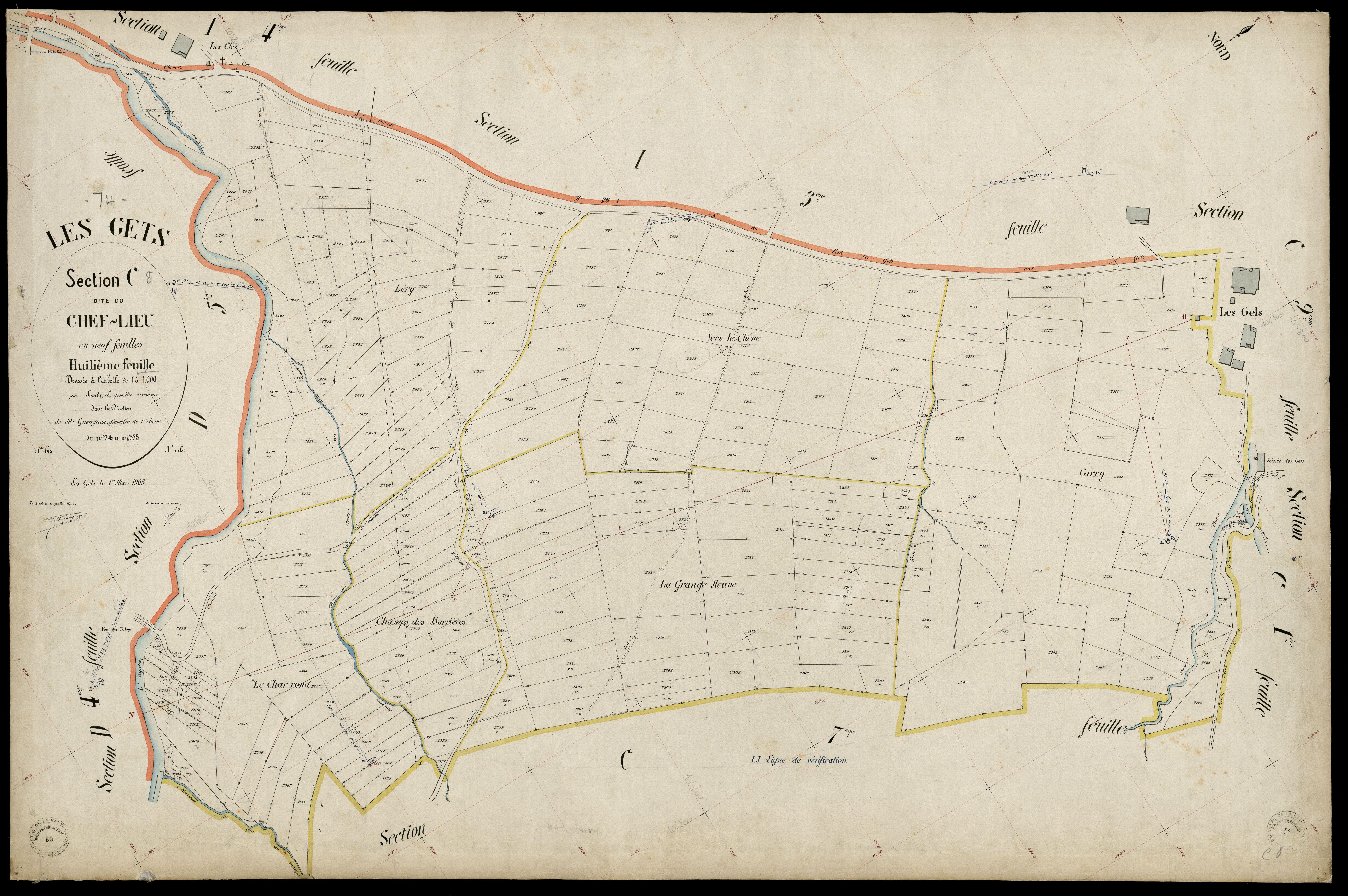 3 P 3 4928 - Feuille n° 9, parcelles n° 29 à 2692 - 16 janvier 1903