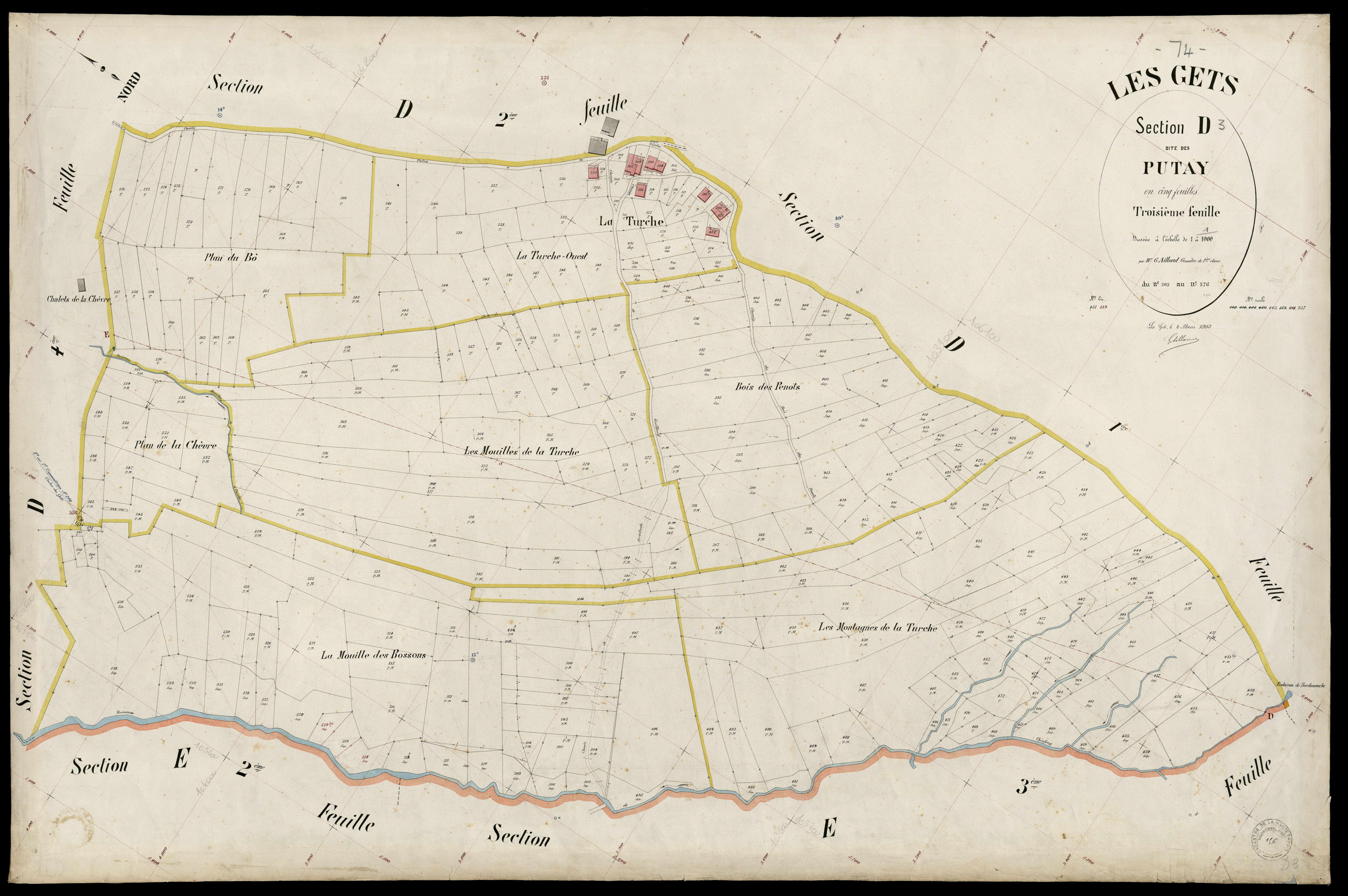 3 P 3 4932 - Feuille n° 4, parcelles n° 77 à 846 - 4 mars 1903