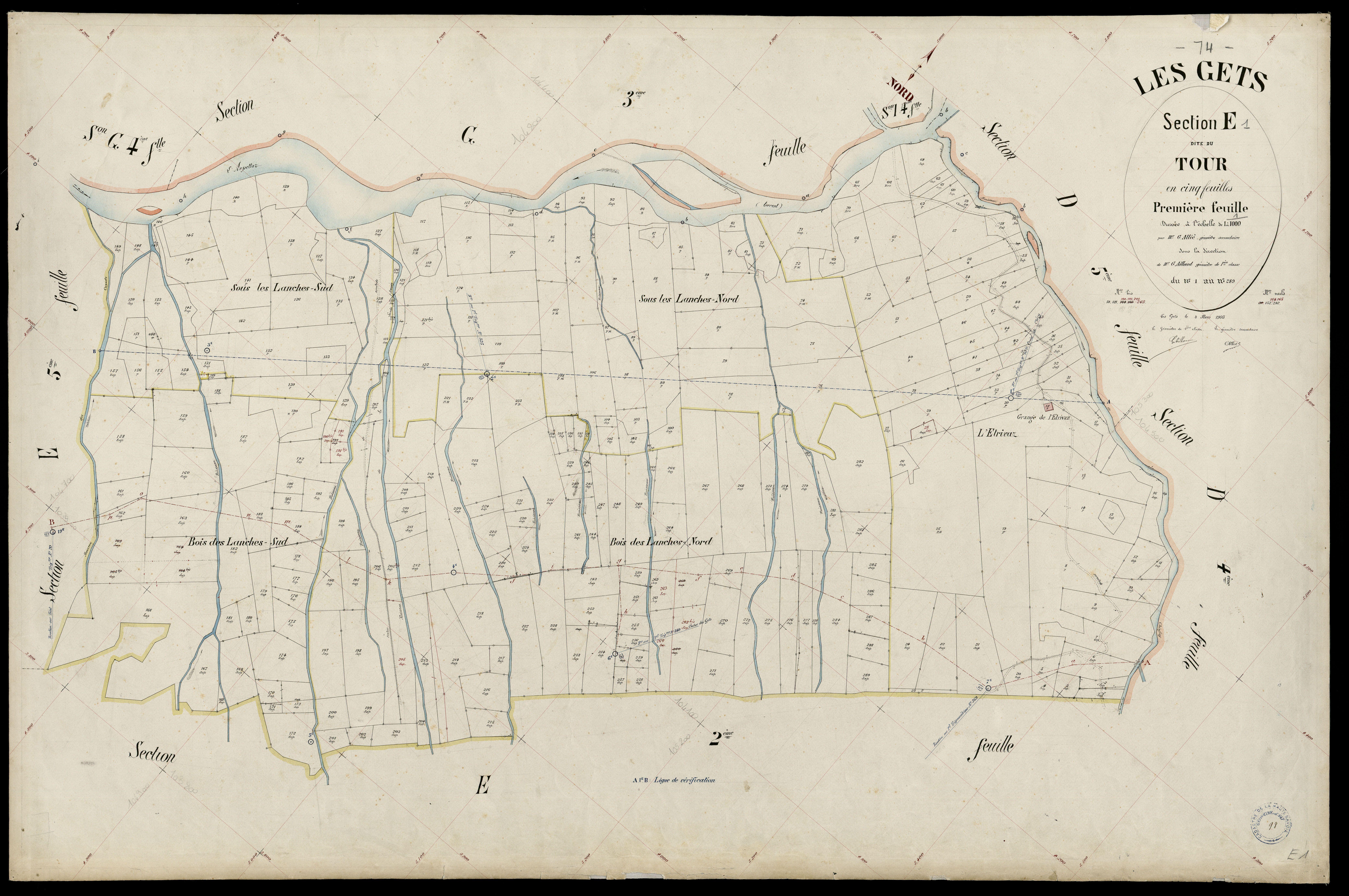 3 P 3 4935 - Feuille n° 2, parcelles n° 290 à 467 - 4 mars 1903
