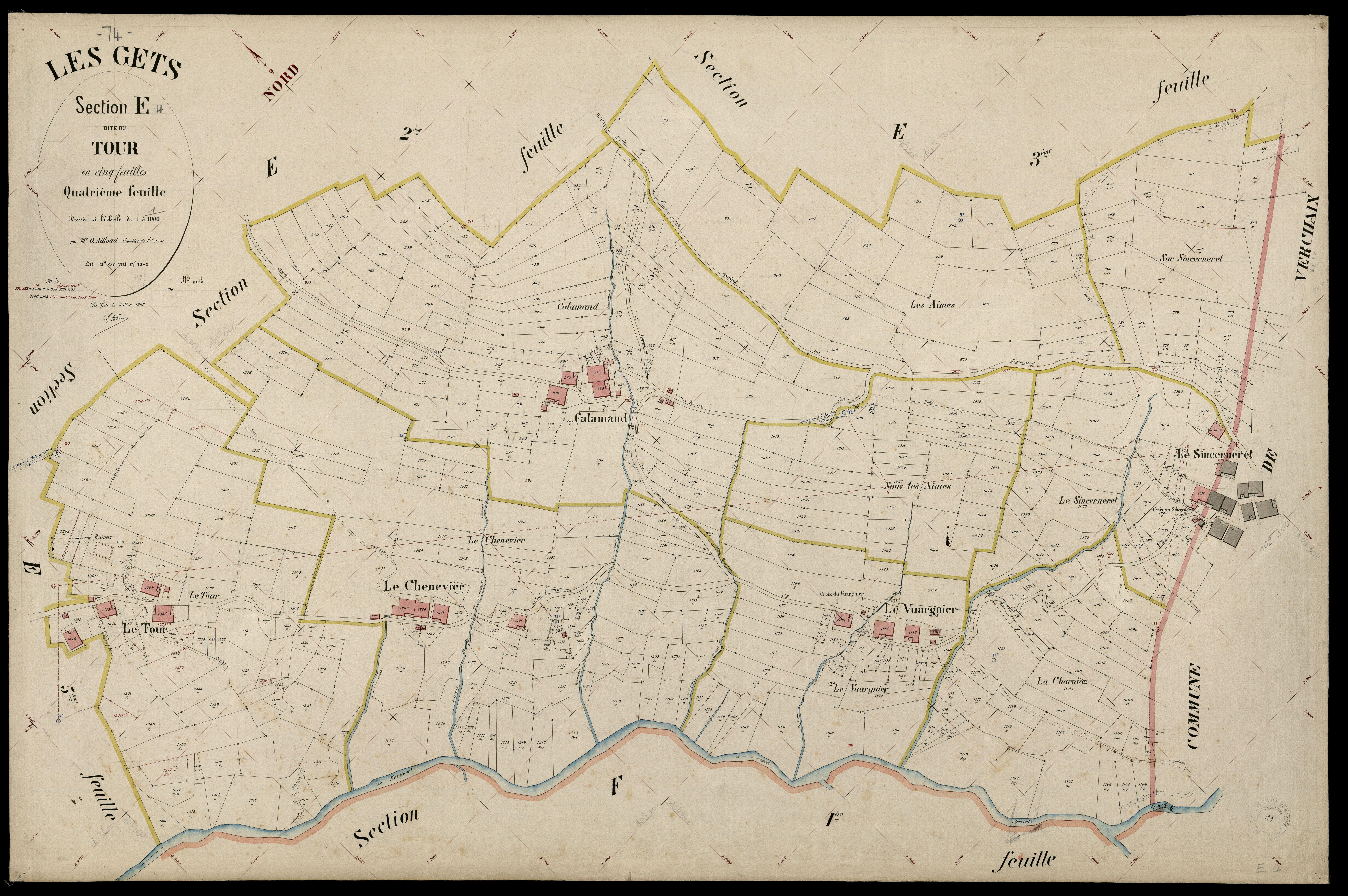 3 P 3 4938 - Feuille n° , parcelles n° 130 à 122 - 4 mars 1903