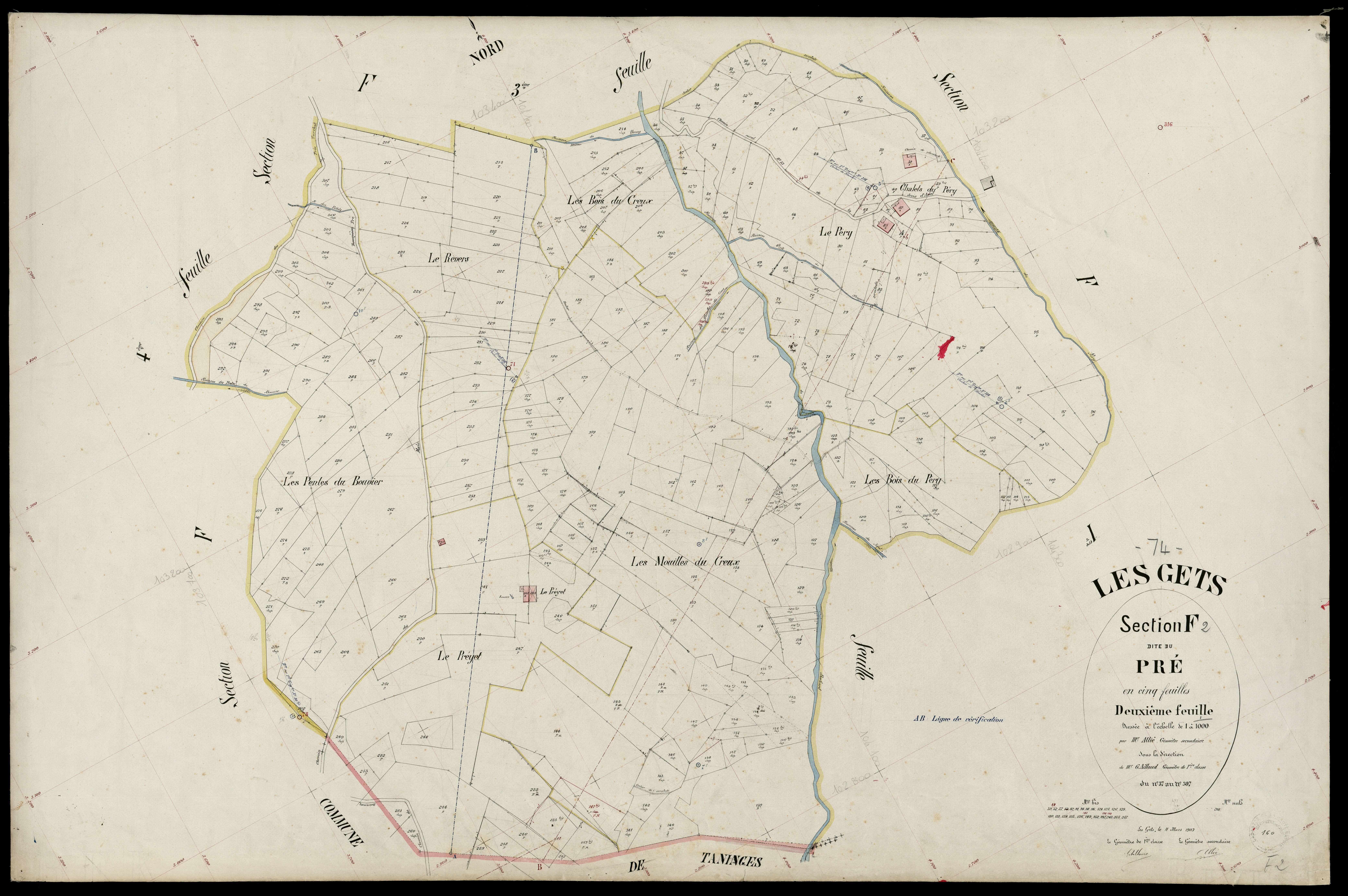 3 P 3 4941 - Feuille n° 3, parcelles n° 308 à 07 - 4 mars 1903