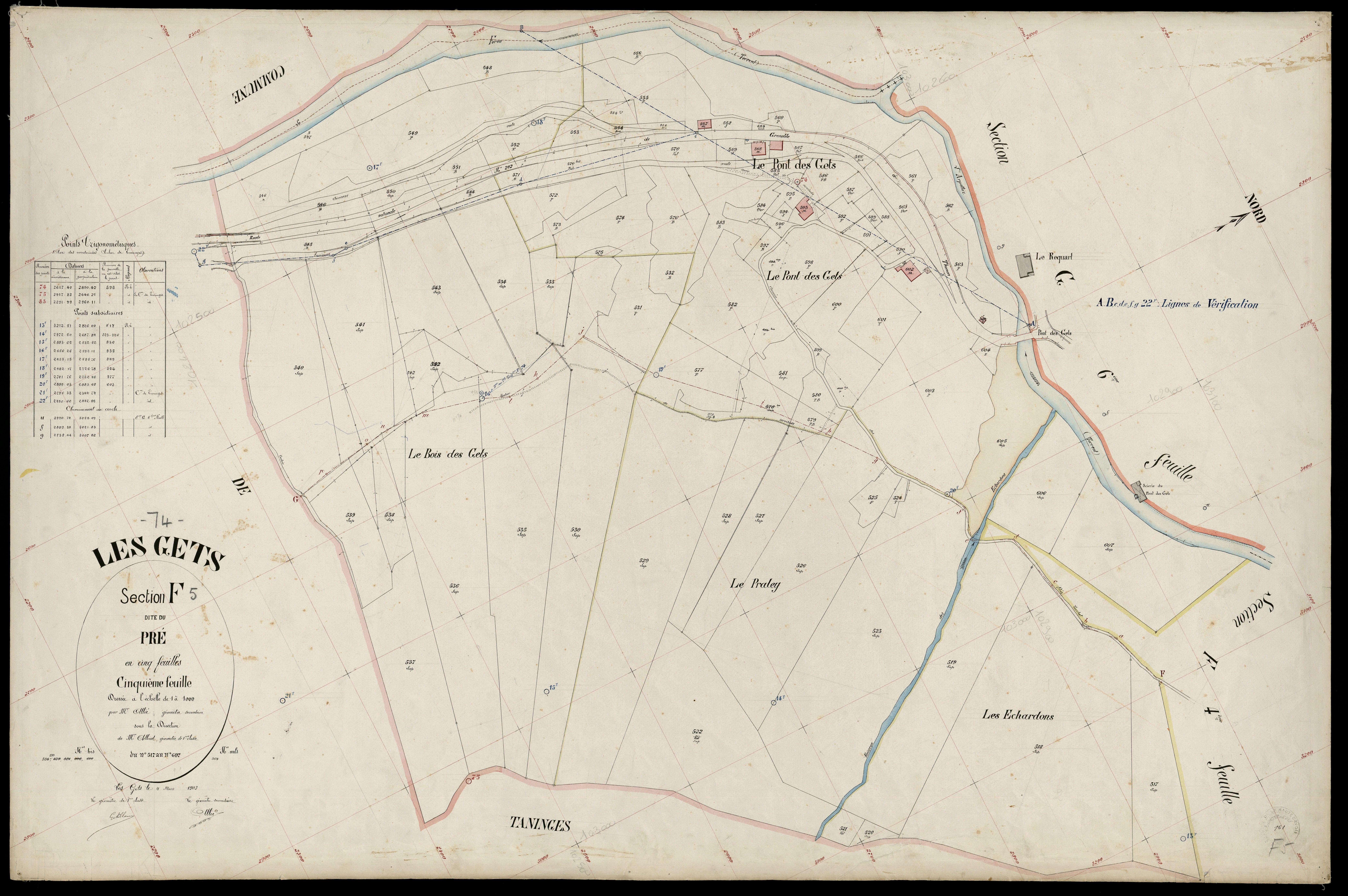 Section G : les Perrières - 1903
