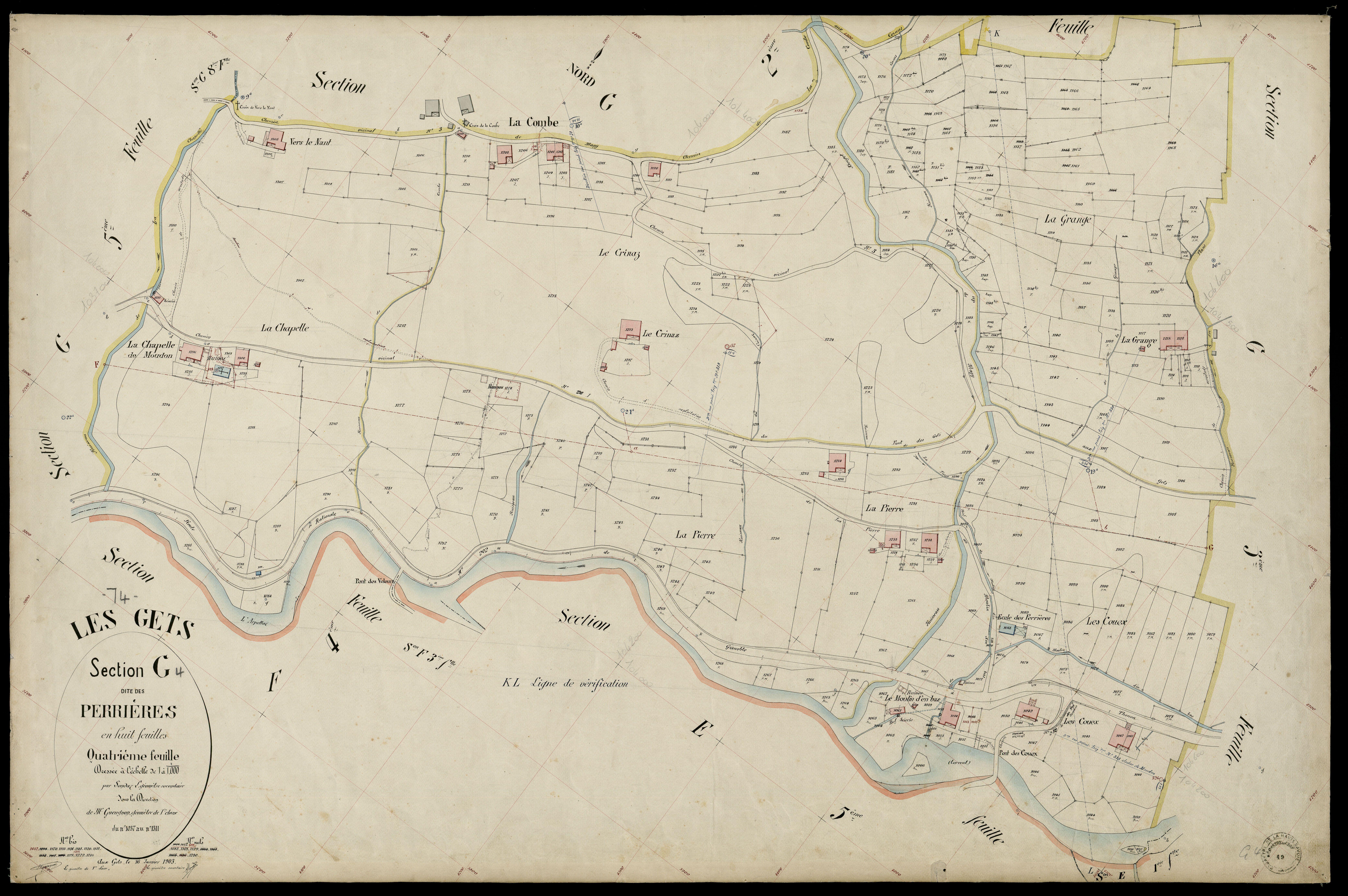 3 P 3 4948 - Feuille n° , parcelles n° 1312 à 1673 - 16 janvier 1903