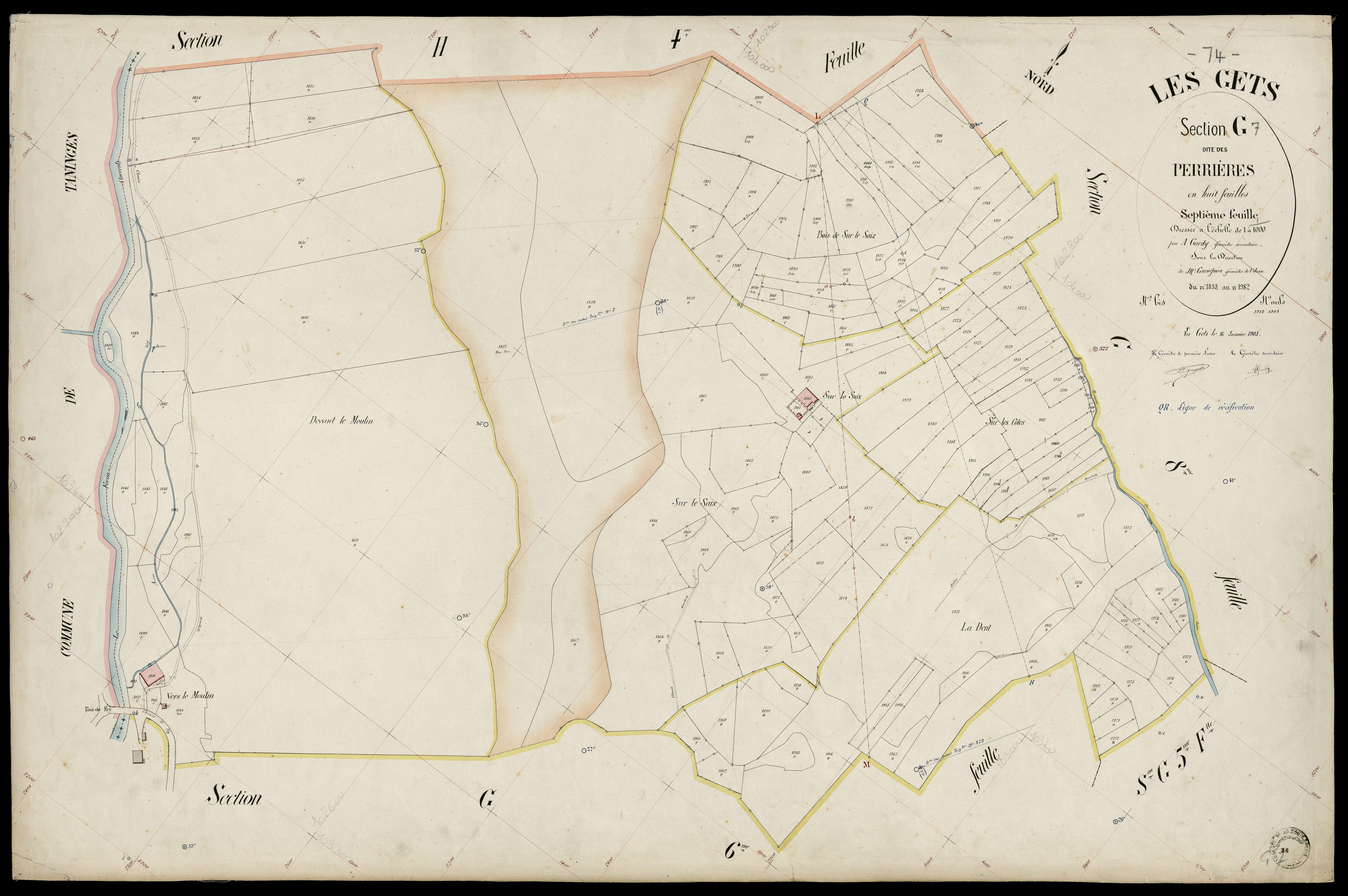 3 P 3 4951 - Feuille n° 8, parcelles n° 1983 à 2424 - 16 janvier 1903