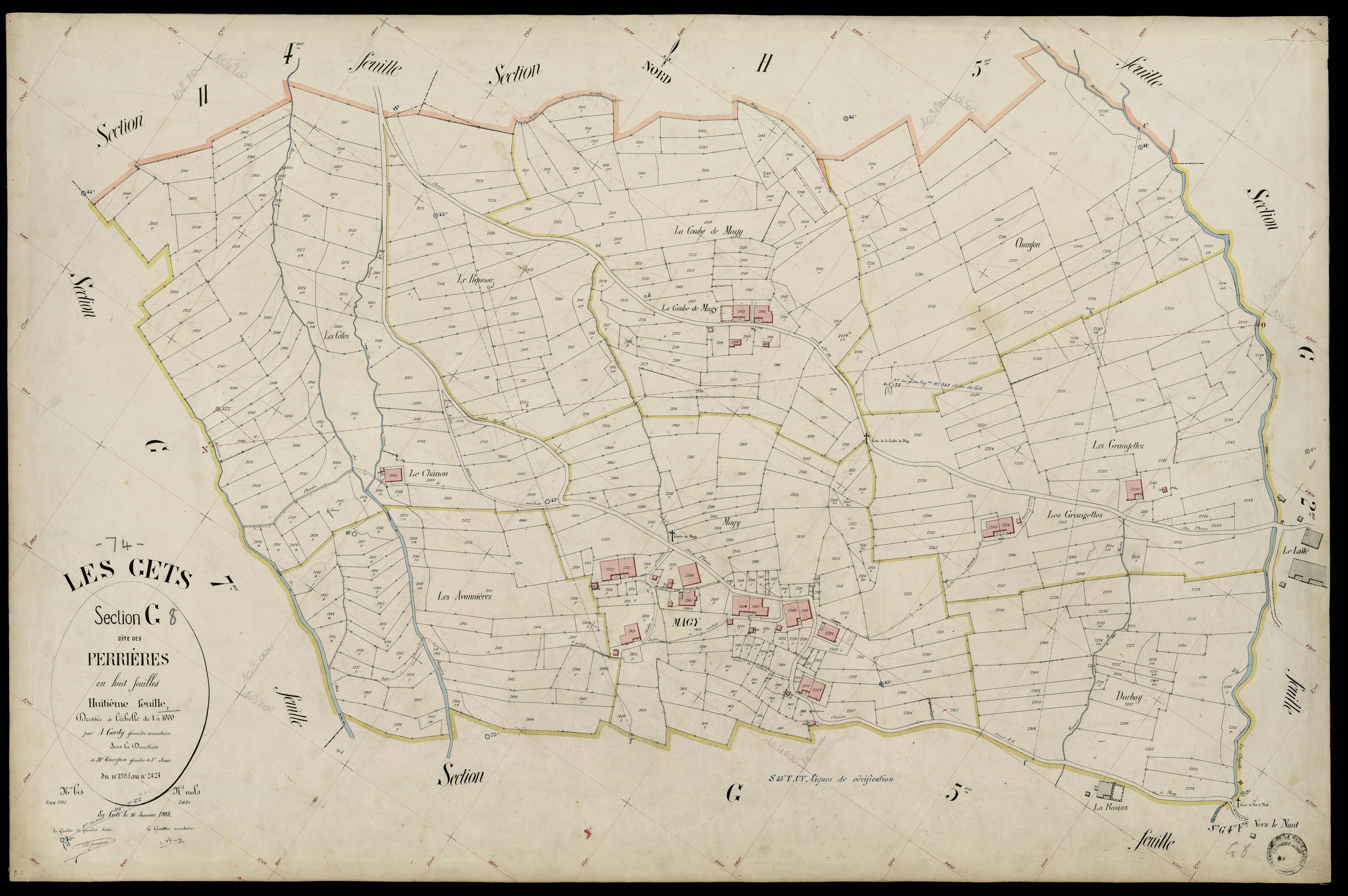 Section H : les Places - 1903