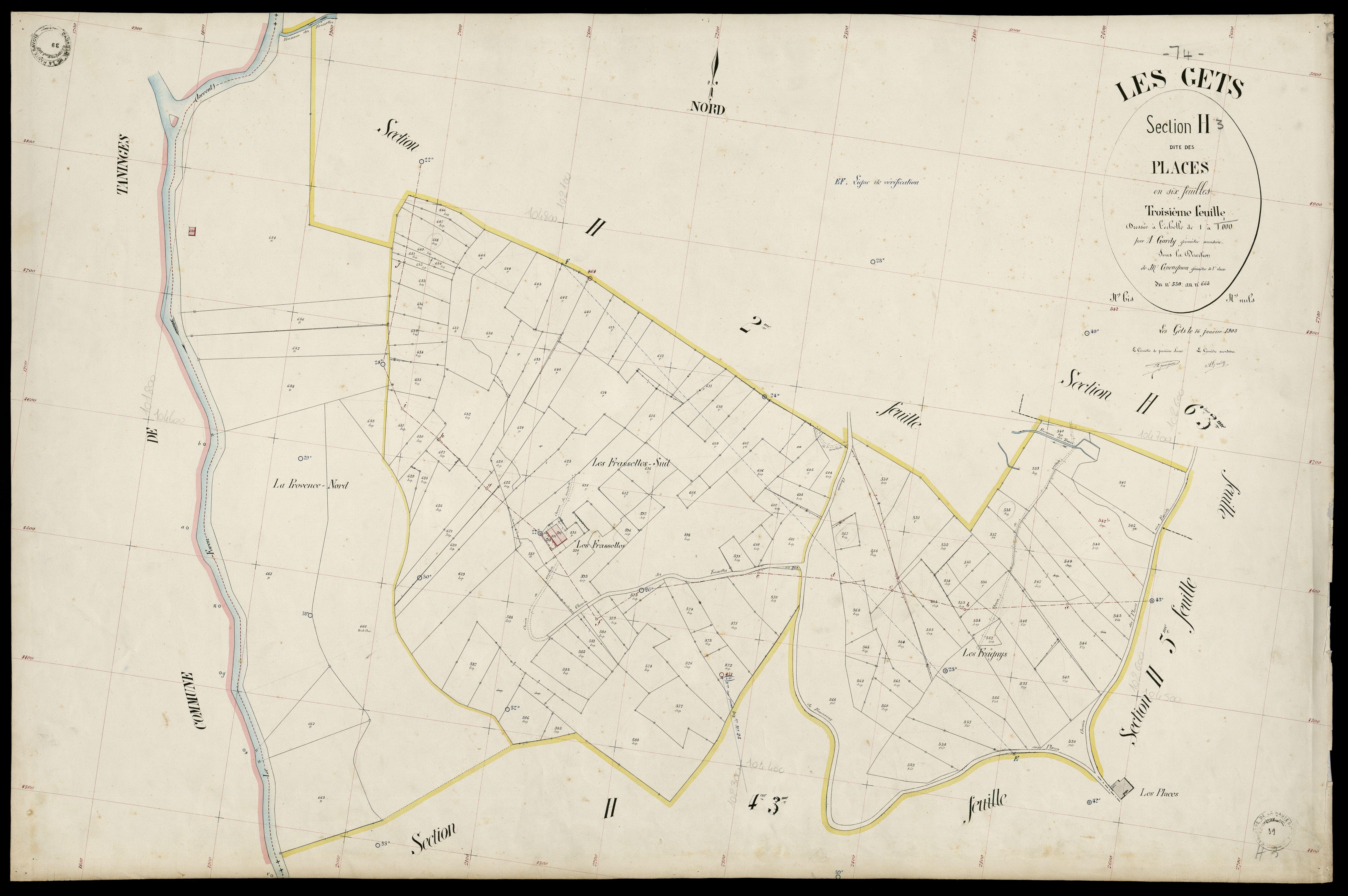 3 P 3 4955 - Feuille n° 4, parcelles n° 664 à 811 - 16 janvier 1903