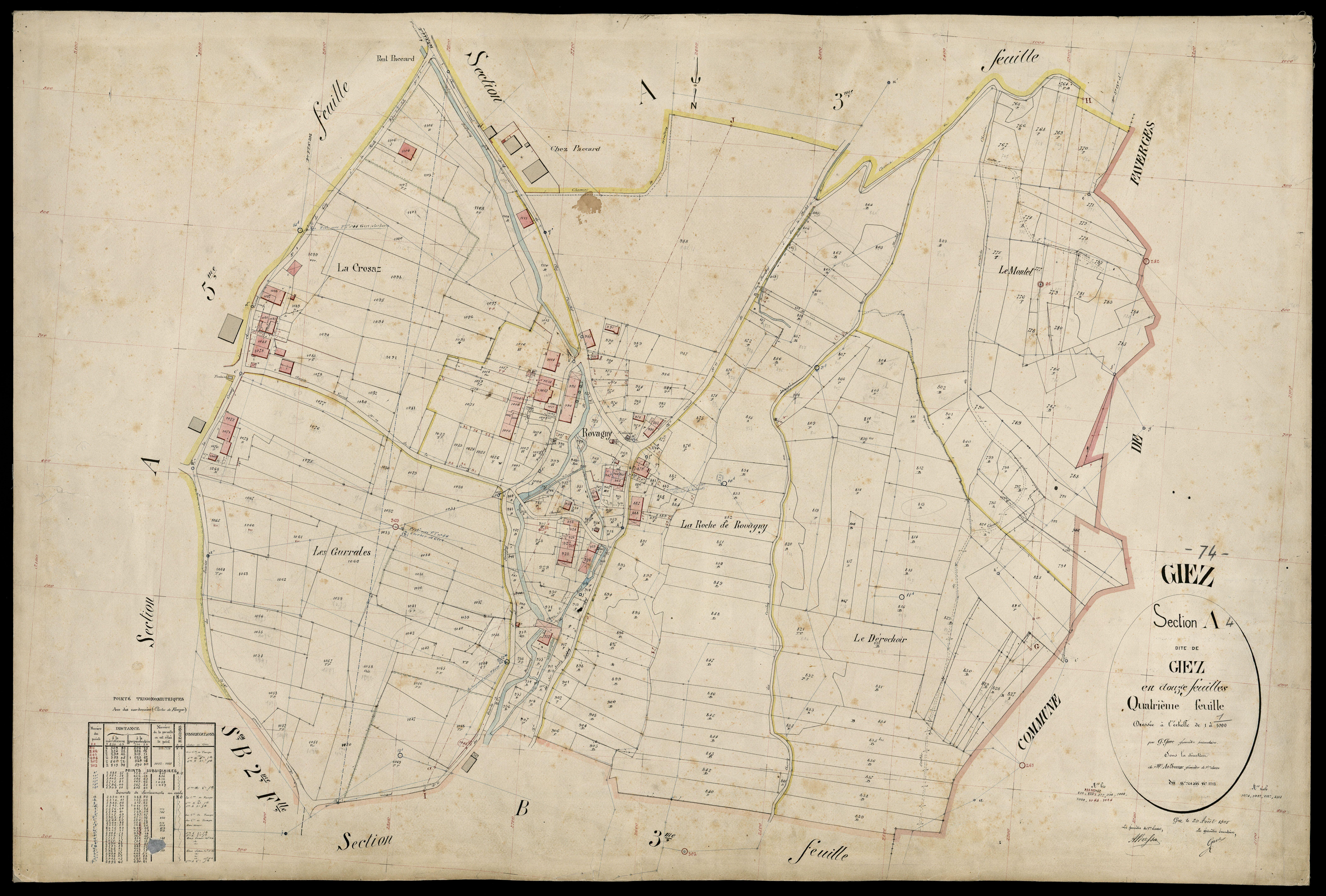 3 P 3 4978 - Feuille n° , parcelles n° 1114 à 138 - 20 août 1905