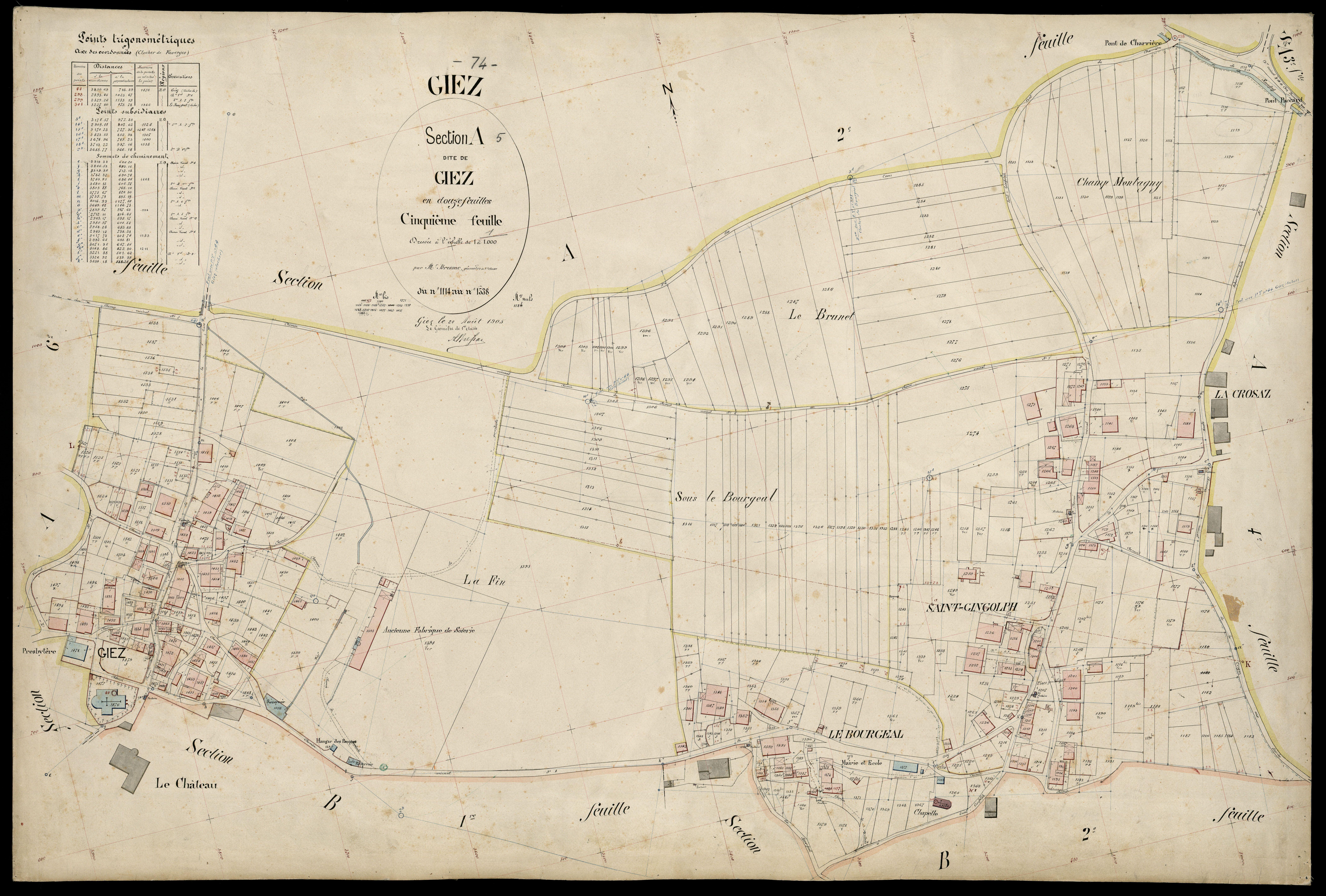 3 P 3 4979 - Feuille n° 6, parcelles n° 139 à 178 - 20 août 1905