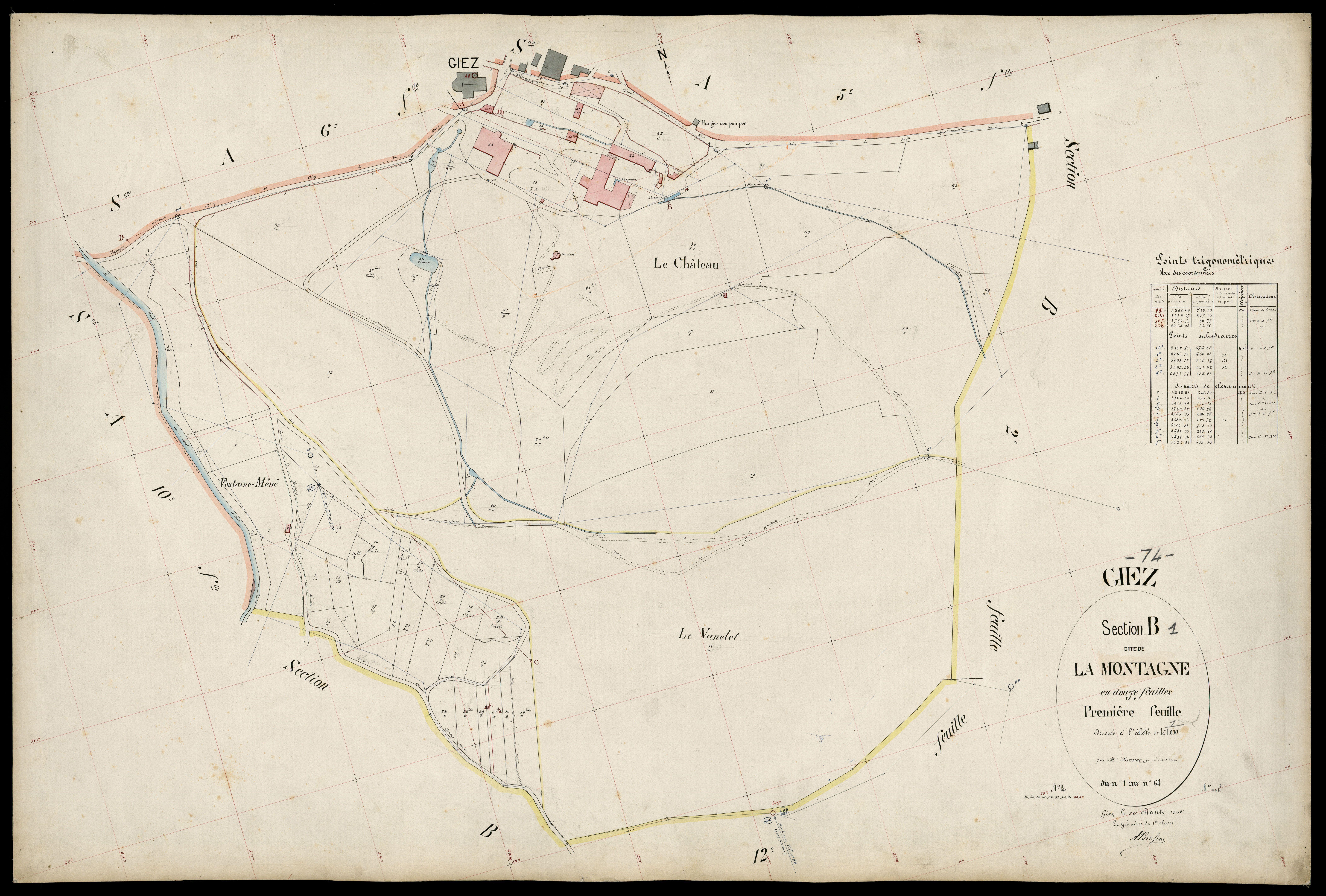3 P 3 4987 - Feuille n° 2, parcelles n° 6 à 266 - 20 août 1905