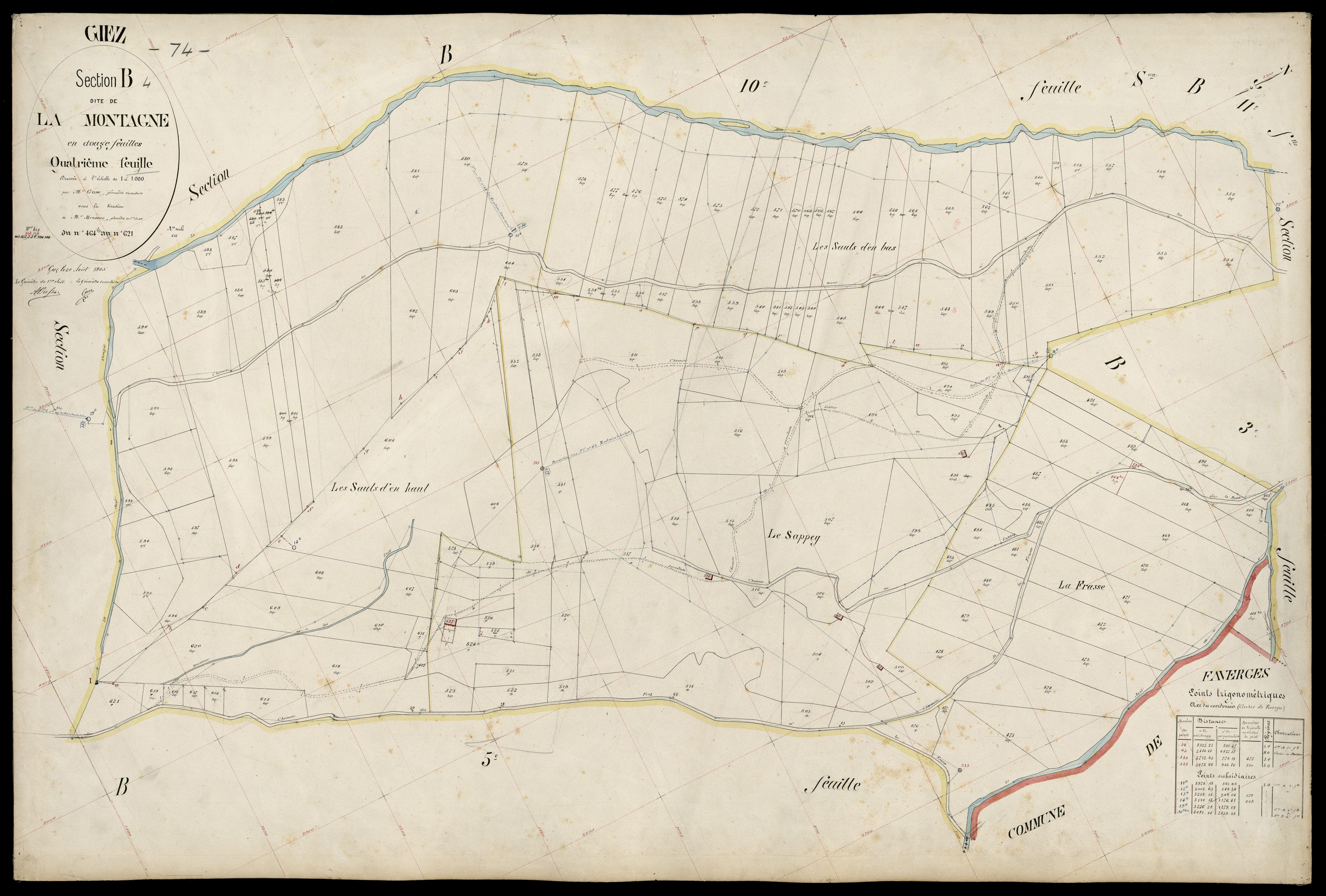 3 P 3 4990 - Feuille n° , parcelles n° 621bis à 893 - 20 août 1905