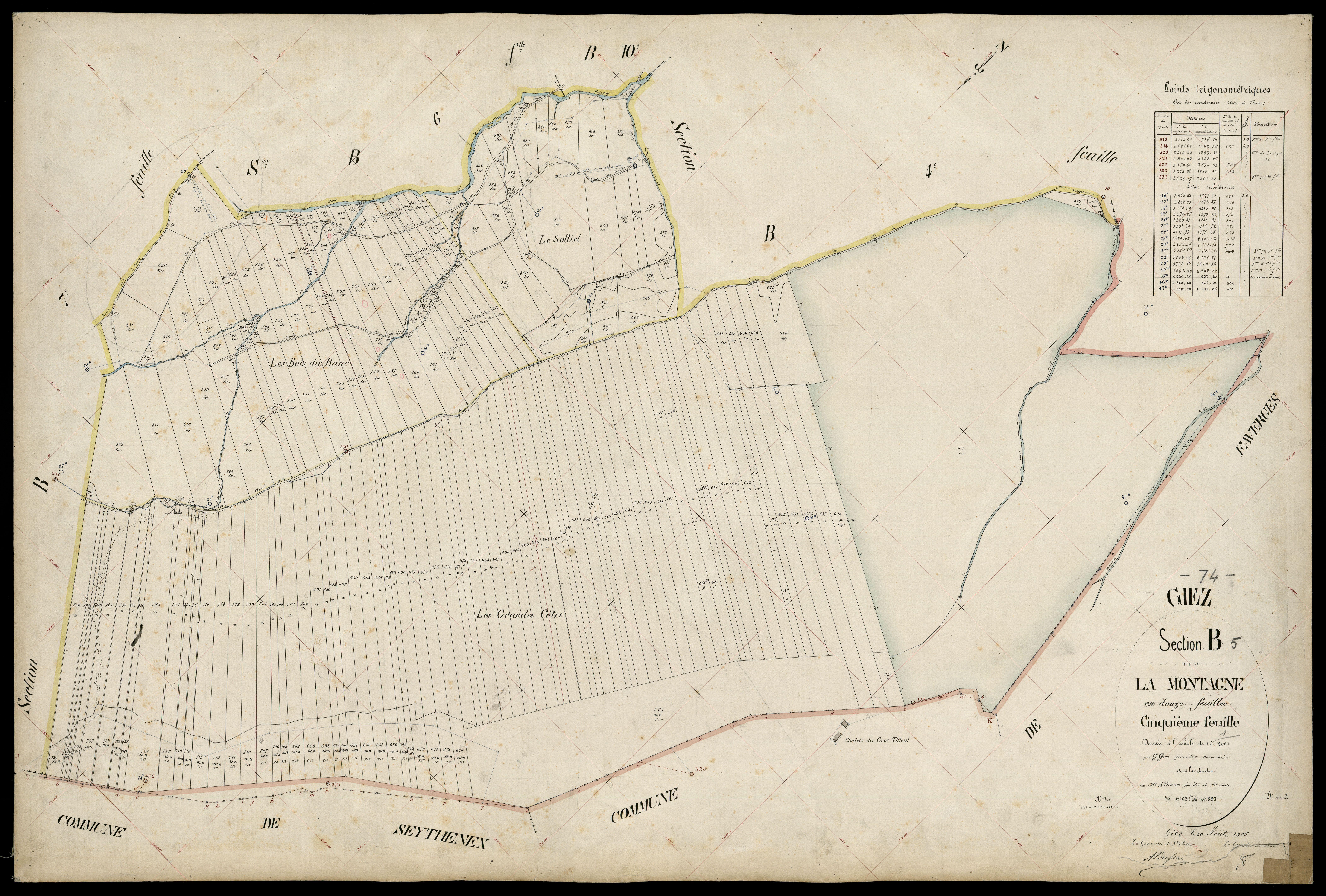 3 P 3 4991 - Feuille n° 6, parcelles n° 894 à 92 - 20 août 1905