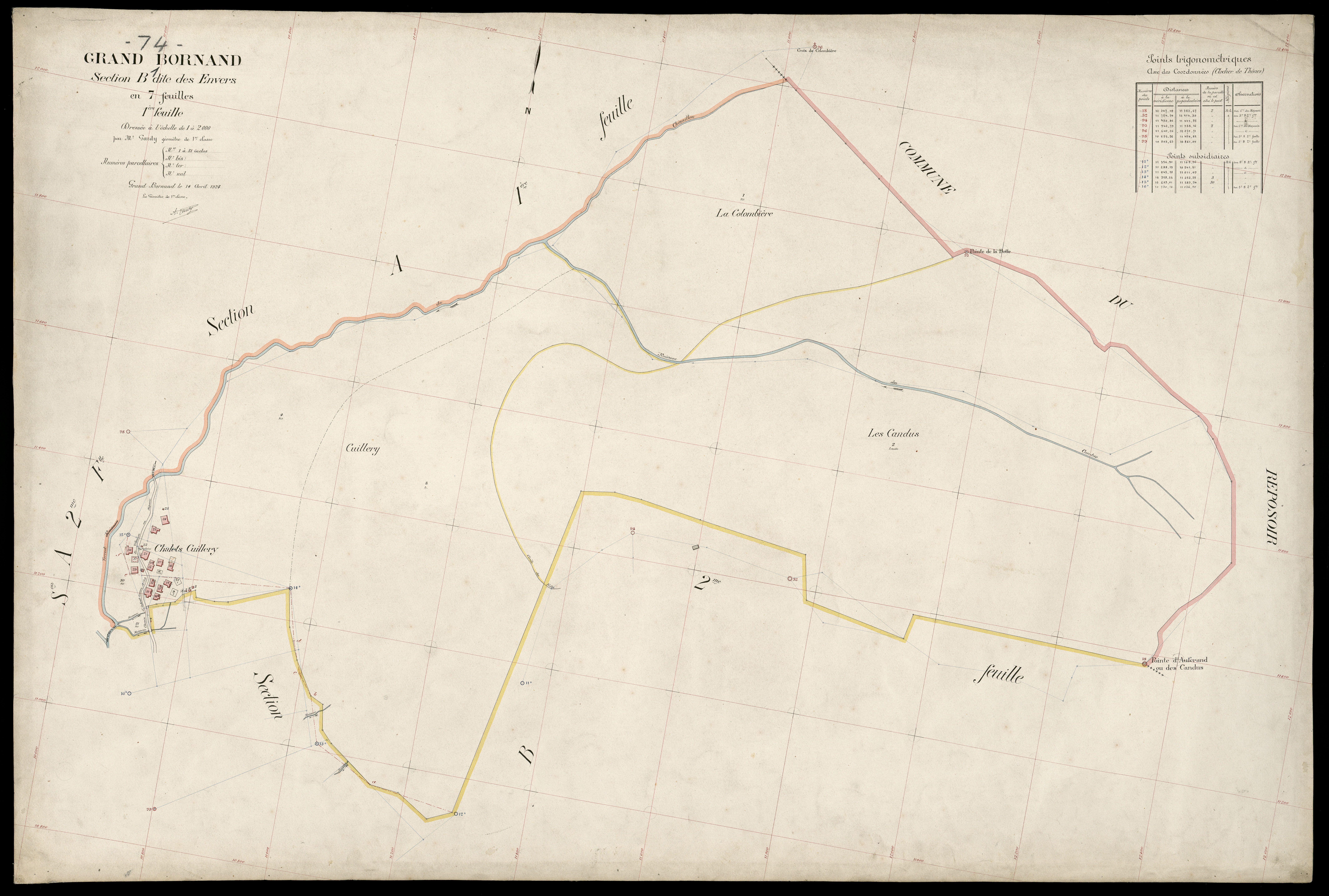 3 P 3 5009 - Feuille n° 2, parcelles n° 32 à 427 - 14 avril 1924