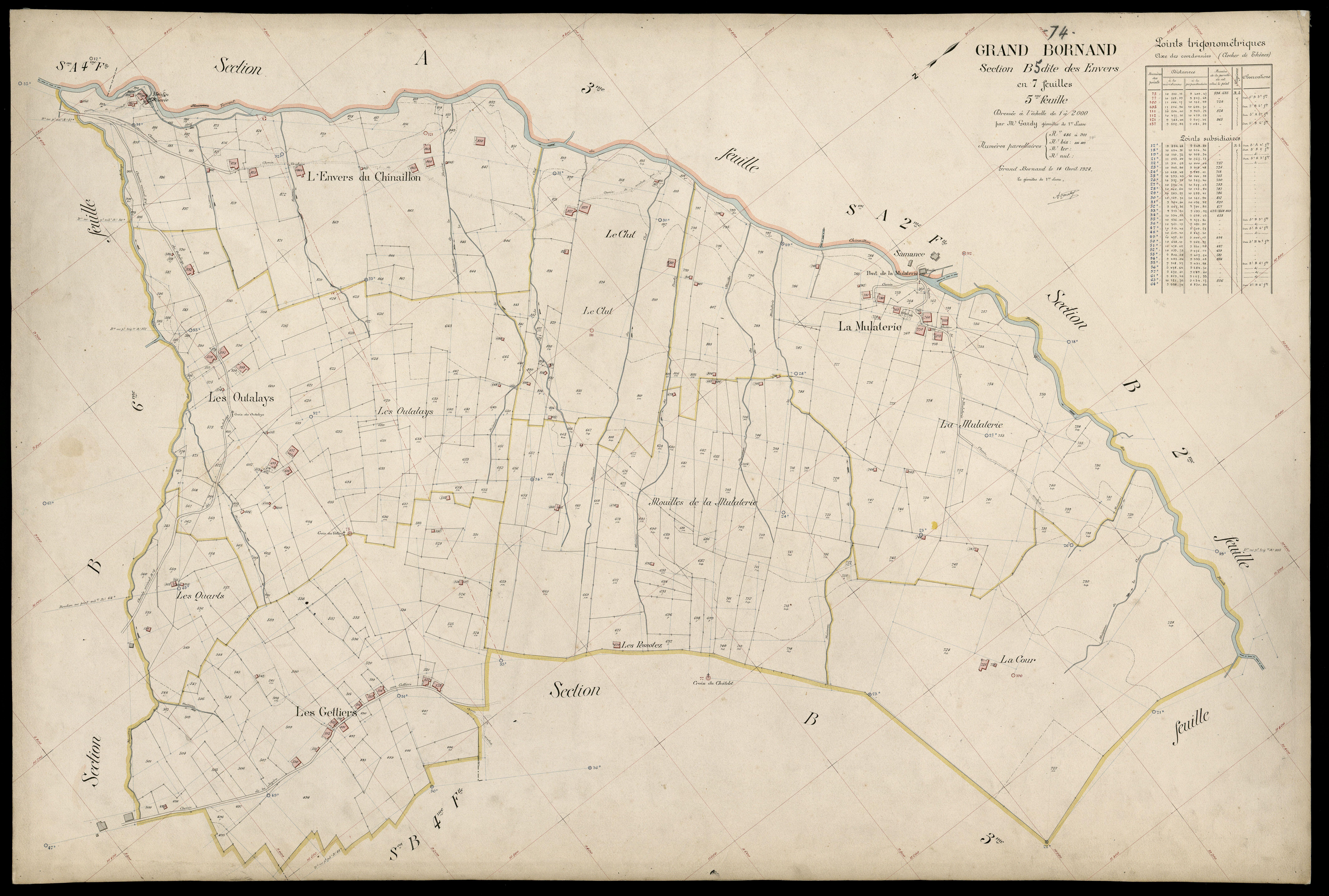 3 P 3 5013 - Feuille n° 6, parcelles n° 902 à 137 - 14 avril 1924