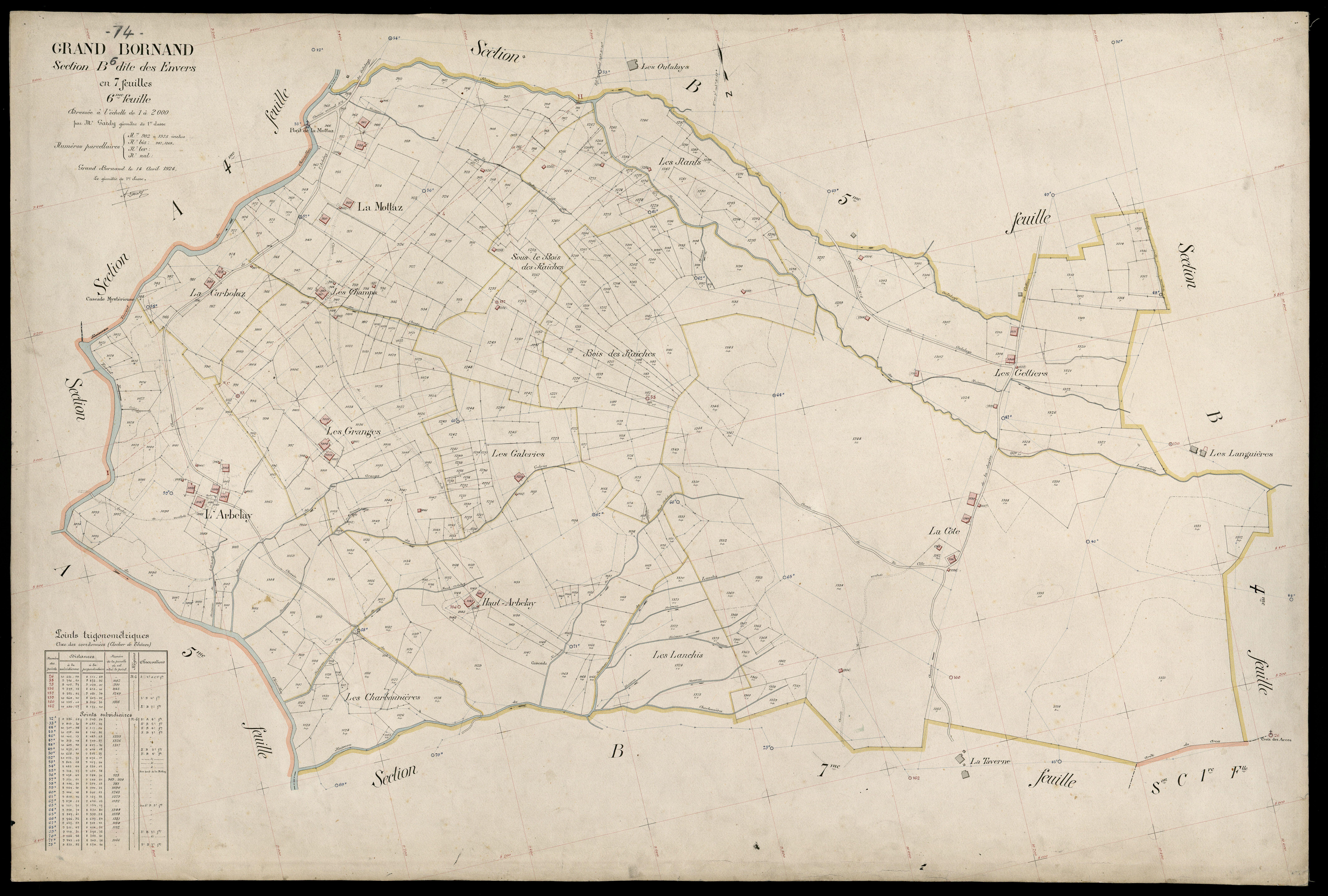 3 P 3 5014 - Feuille n° 7, parcelles n° 1376 à 1794 - 14 avril 1924