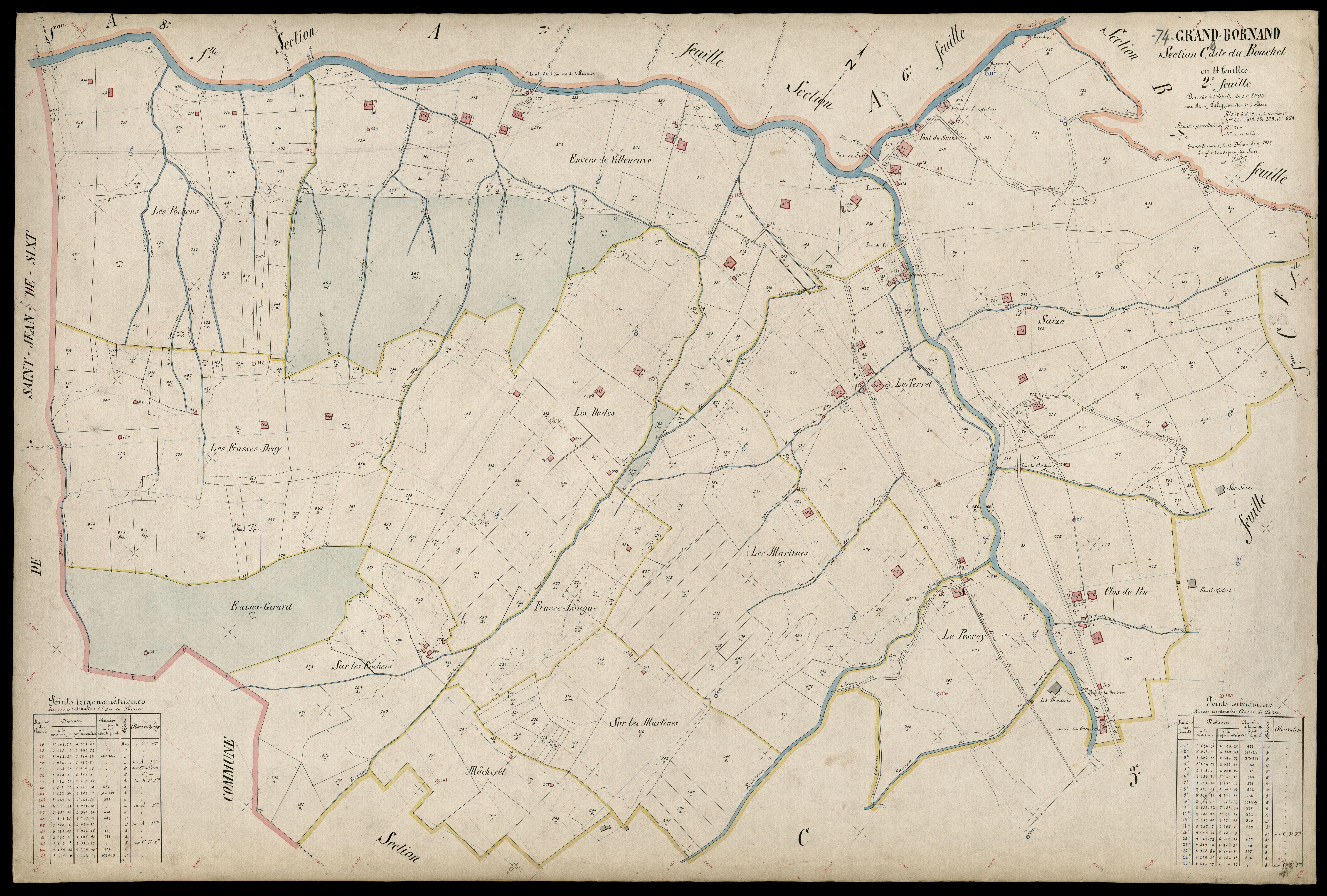 3 P 3 5017 - Feuille n° 3, parcelles n° 680 à 976 - 15 décembre 1923