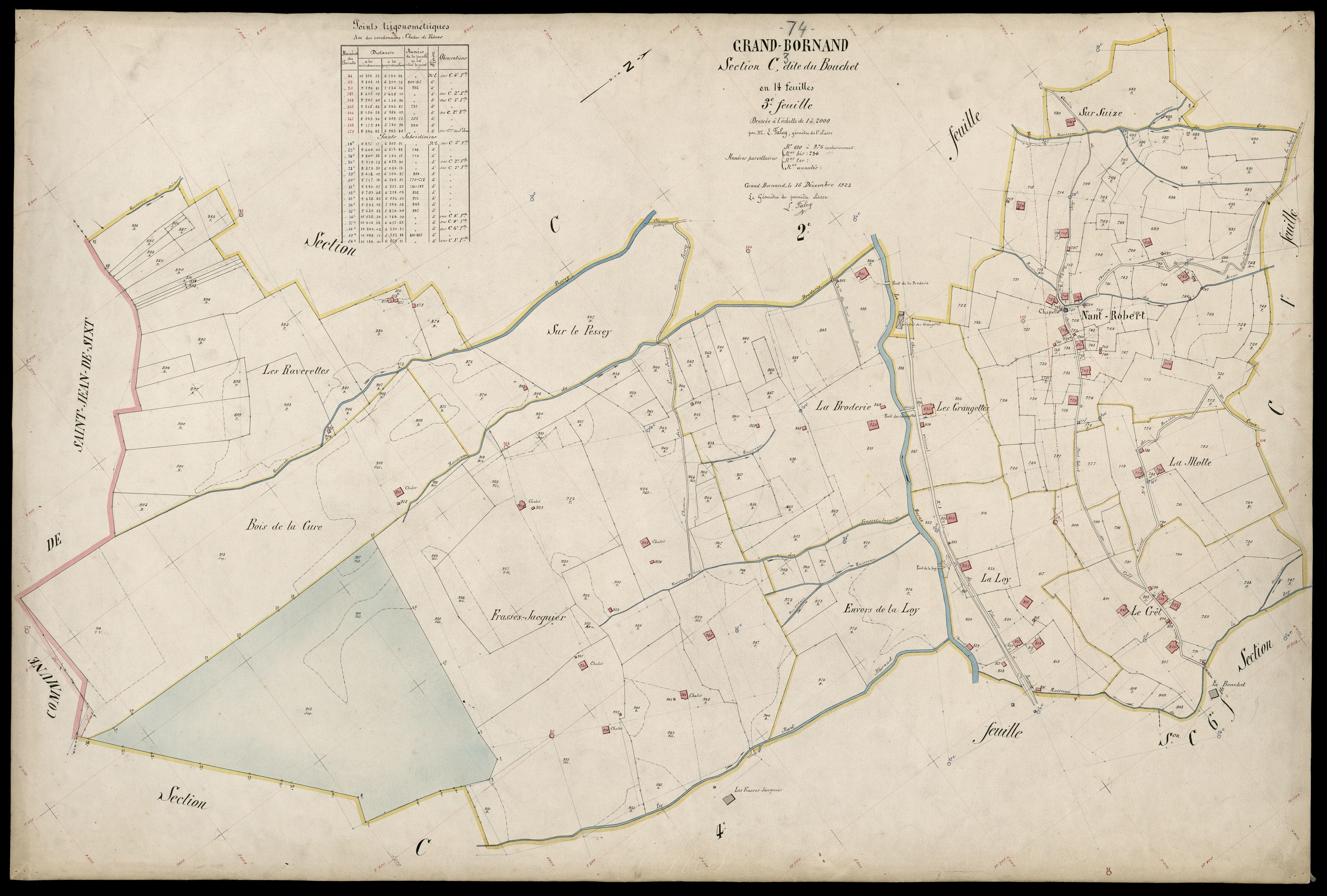 3 P 3 5018 - Feuille n° 4, parcelles n° 977 à 1137 - 15 décembre 1923