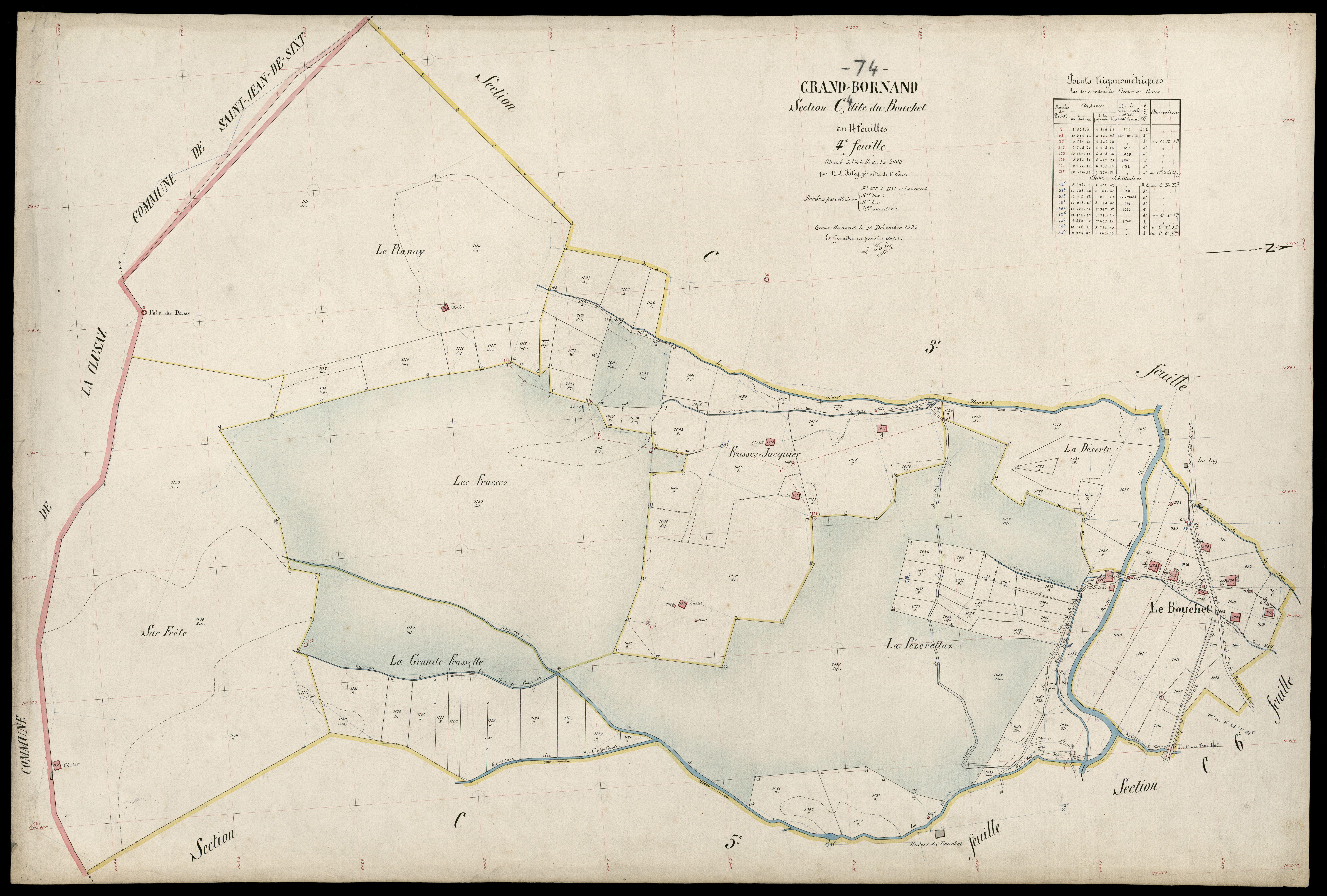 3 P 3 5019 - Feuille n° , parcelles n° 1138 à 149 - 15 décembre 1923