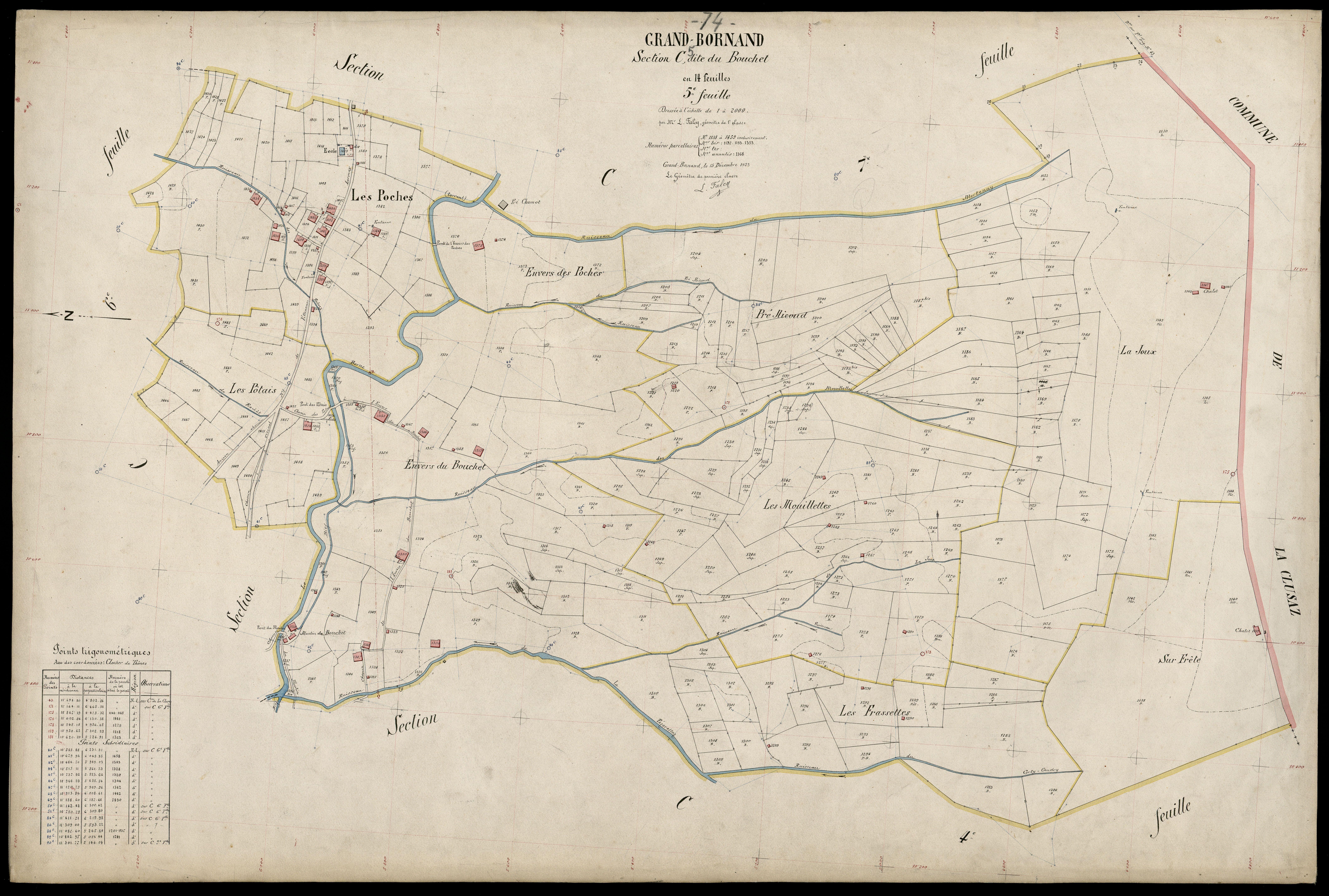 3 P 3 5020 - Feuille n° 6, parcelles n° 1460 à 1842 - 15 décembre 1923