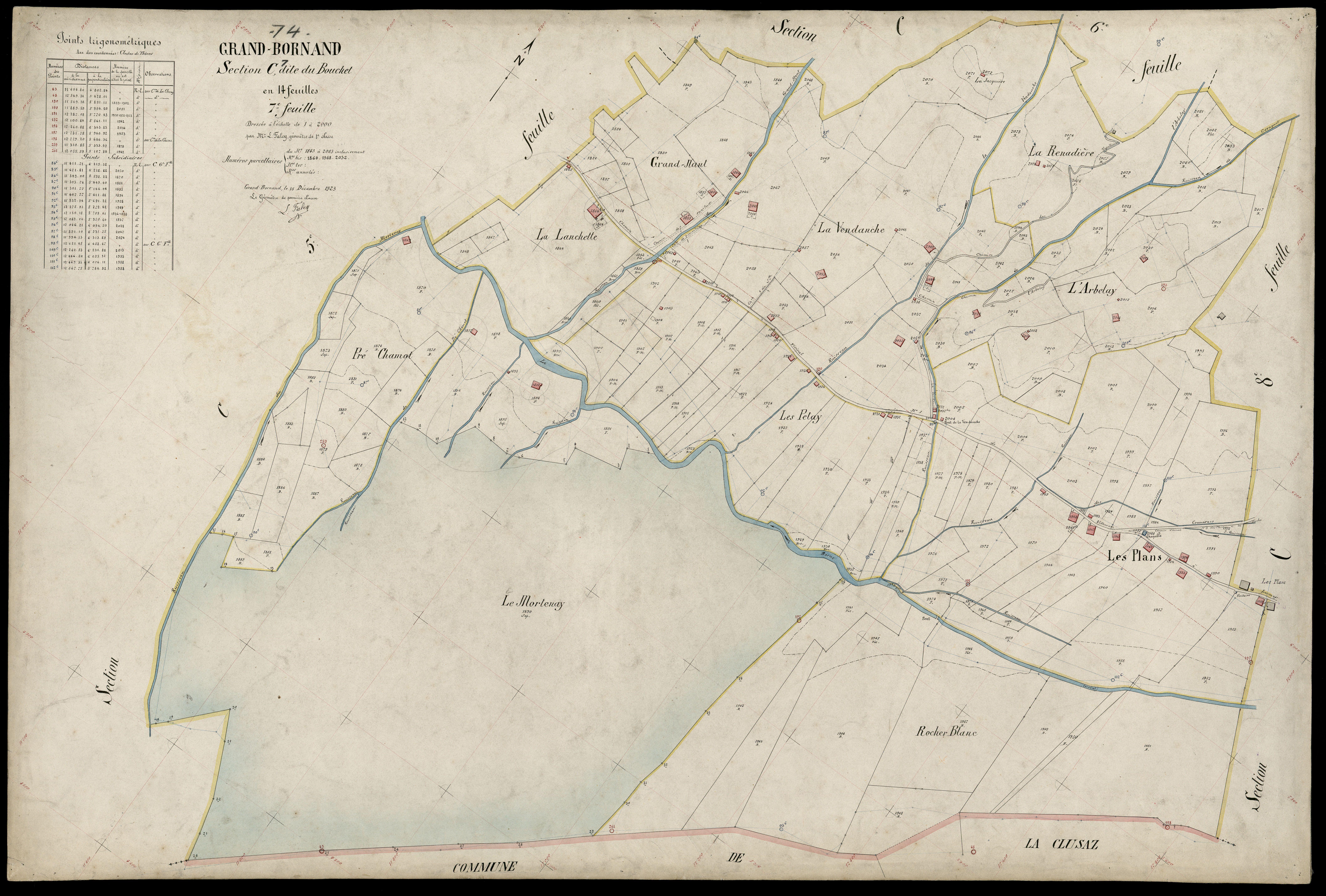 3 P 3 5022 - Feuille n° 8, parcelles n° 2084 à 2400 - 15 décembre 1923
