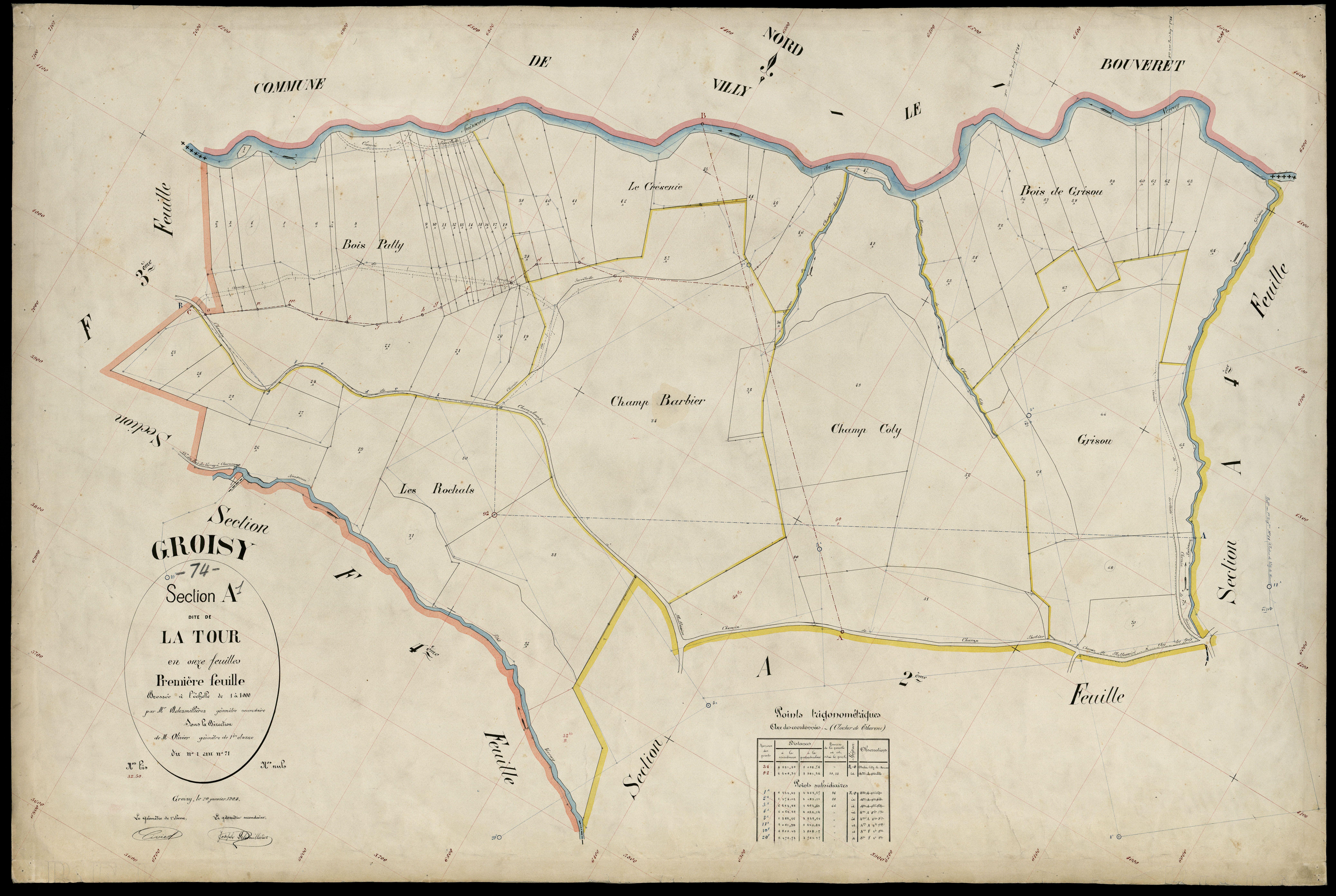 3 P 3 5040 - Feuille n° 2, parcelles n° 72 à 161 - 20 janvier 1904