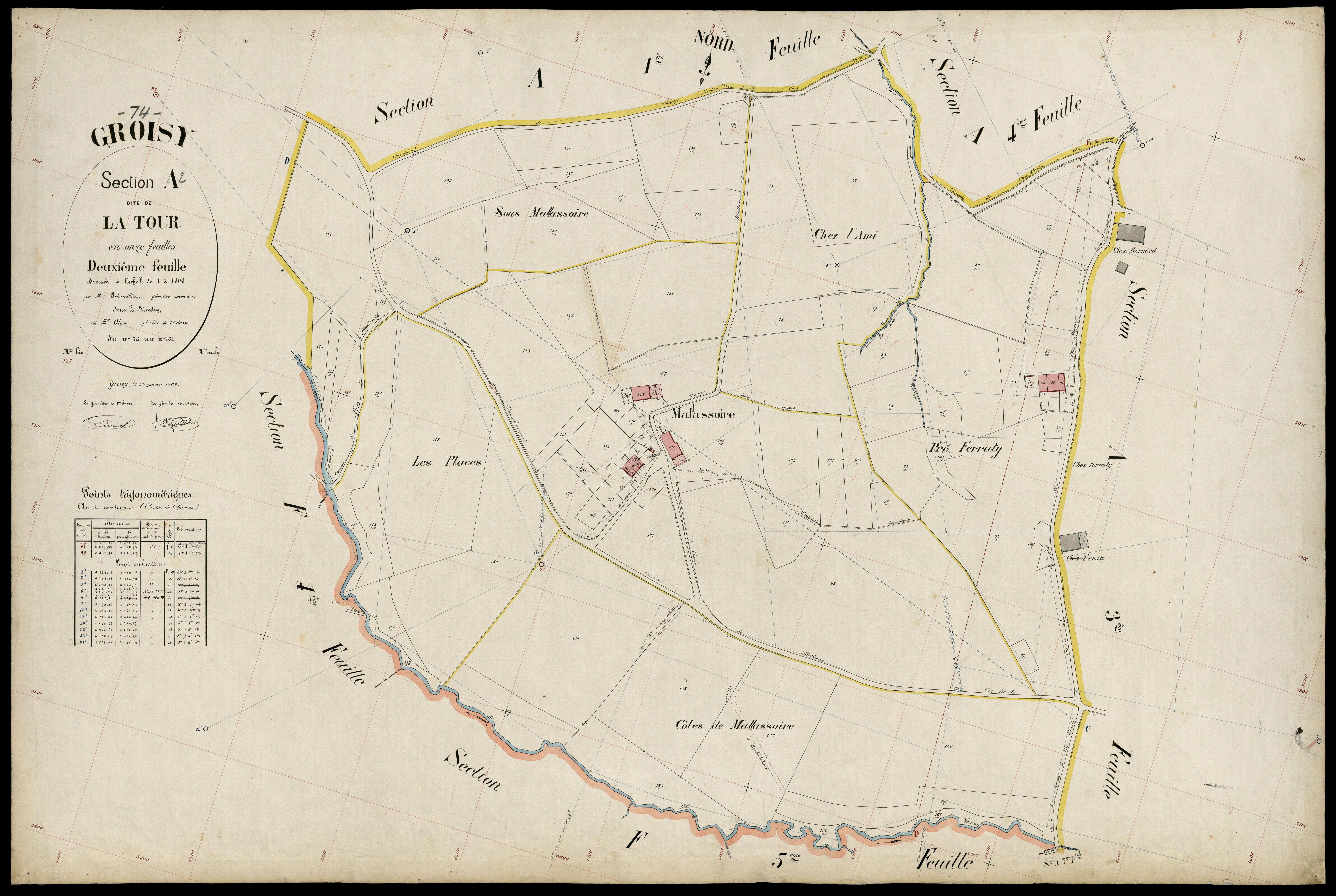 3 P 3 5041 - Feuille n° 3, parcelles n° 162 à 204 - 20 janvier 1904
