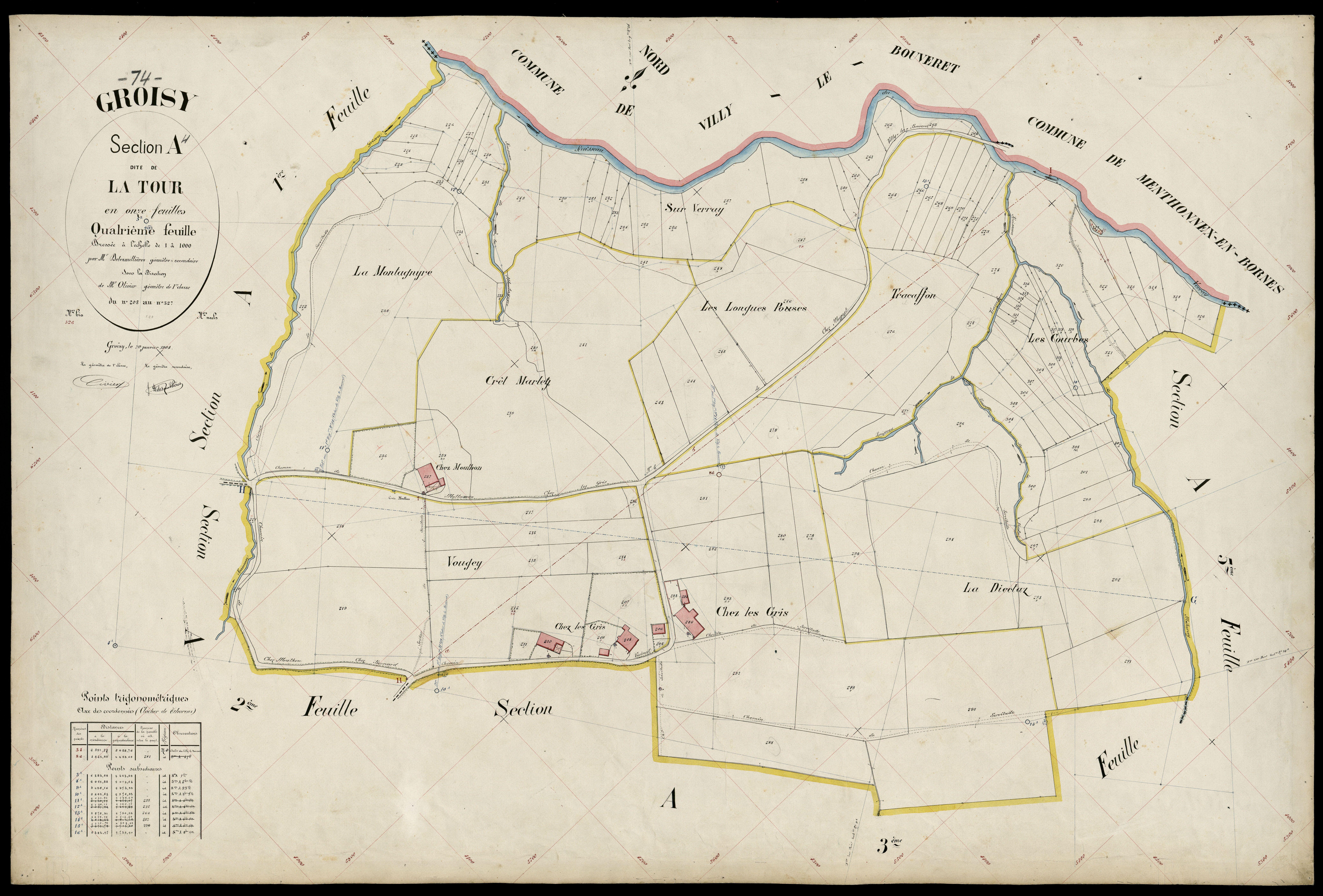 3 P 3 5043 - Feuille n° , parcelles n° 328 à 470 - 20 janvier 1904