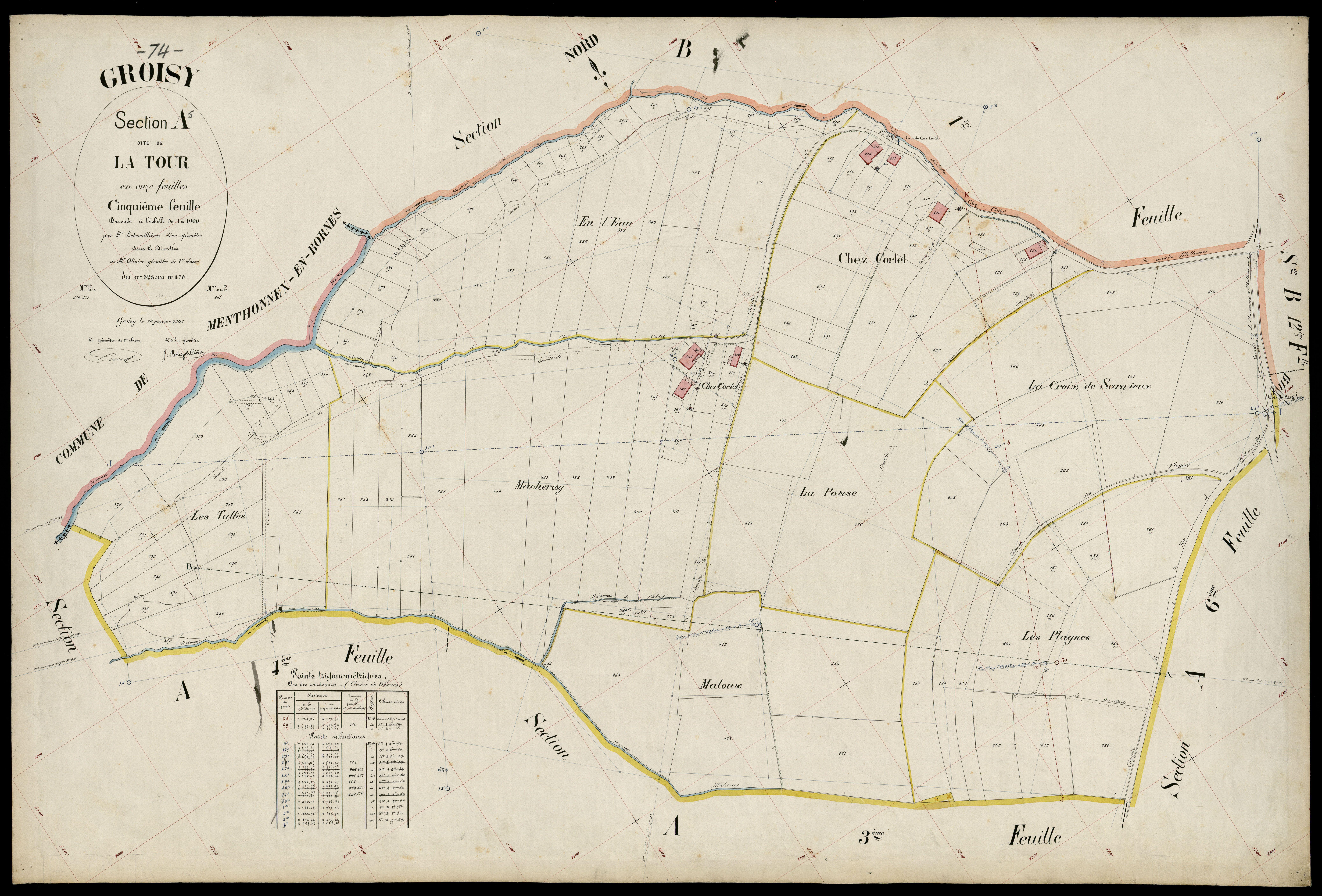 3 P 3 5044 - Feuille n° 6, parcelles n° 471 à 2 - 20 janvier 1904