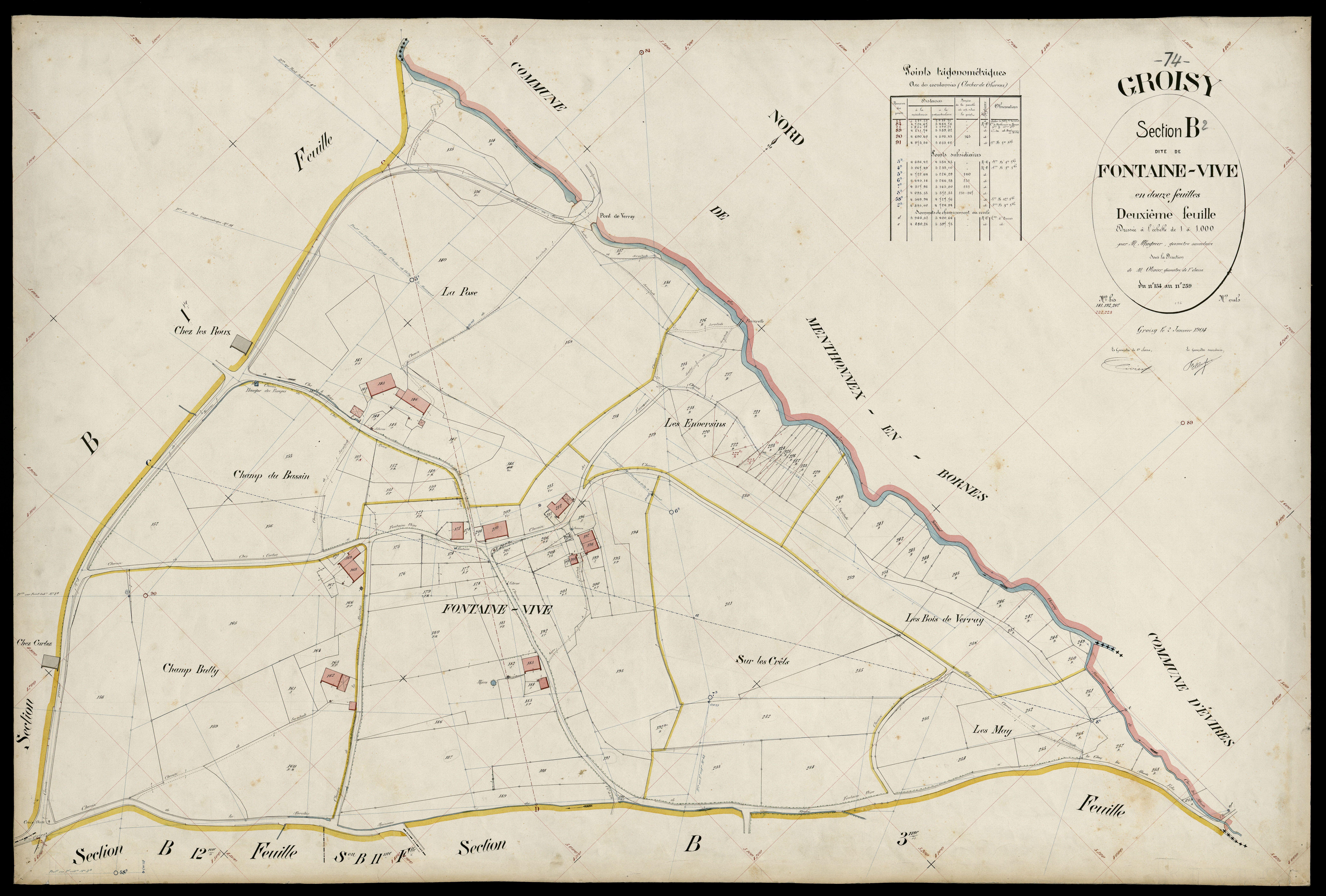 3 P 3 5052 - Feuille n° 3, parcelles n° 260 à 312 - 20 janvier 1904