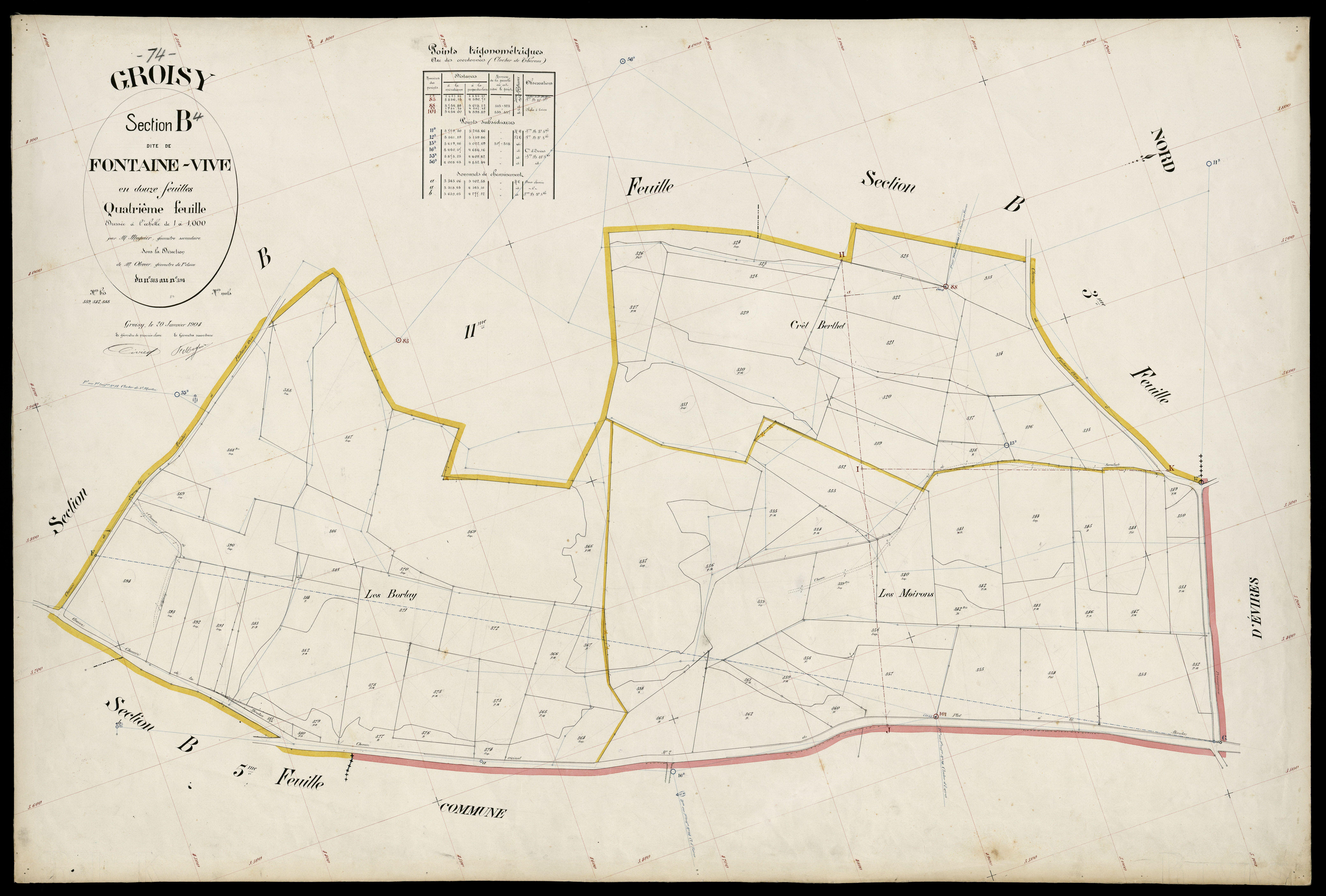 3 P 3 5054 - Feuille n° , parcelles n° 39 à 17 - 20 janvier 1904
