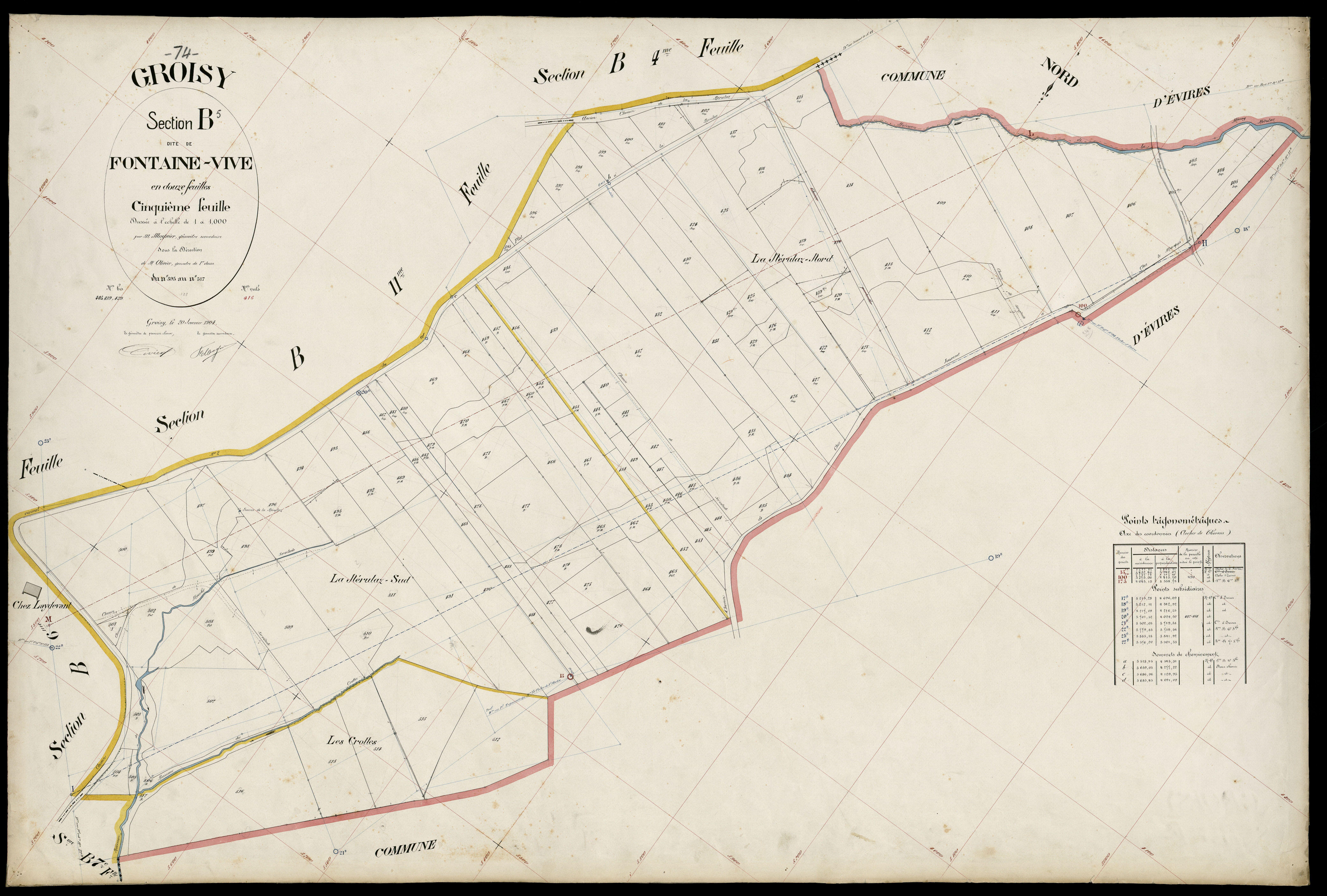3 P 3 5055 - Feuille n° 6, parcelles n° 18 à 610 - 20 janvier 1904