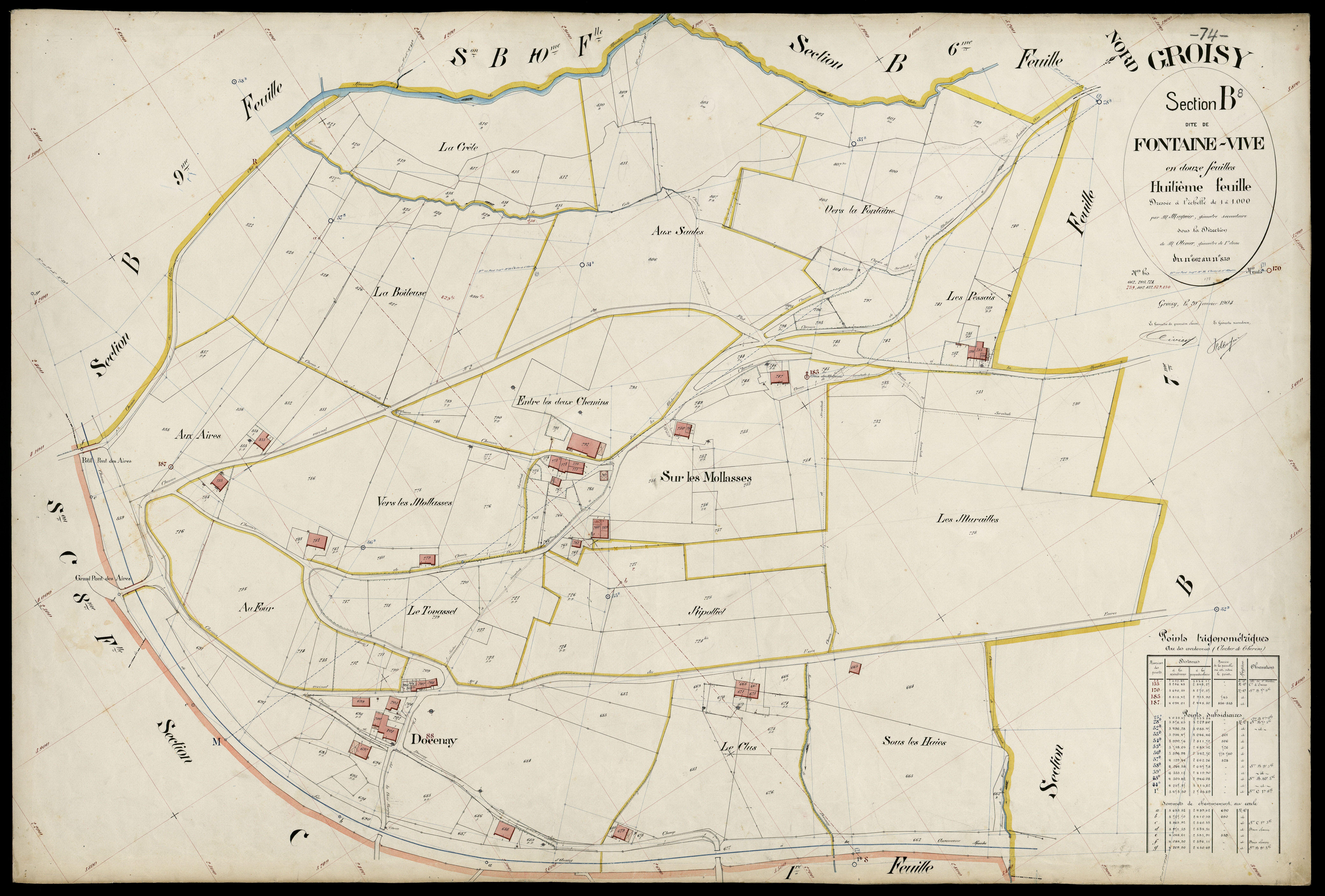 3 P 3 5058 - Feuille n° 9, parcelles n° 840 à 90 - 20 janvier 1904