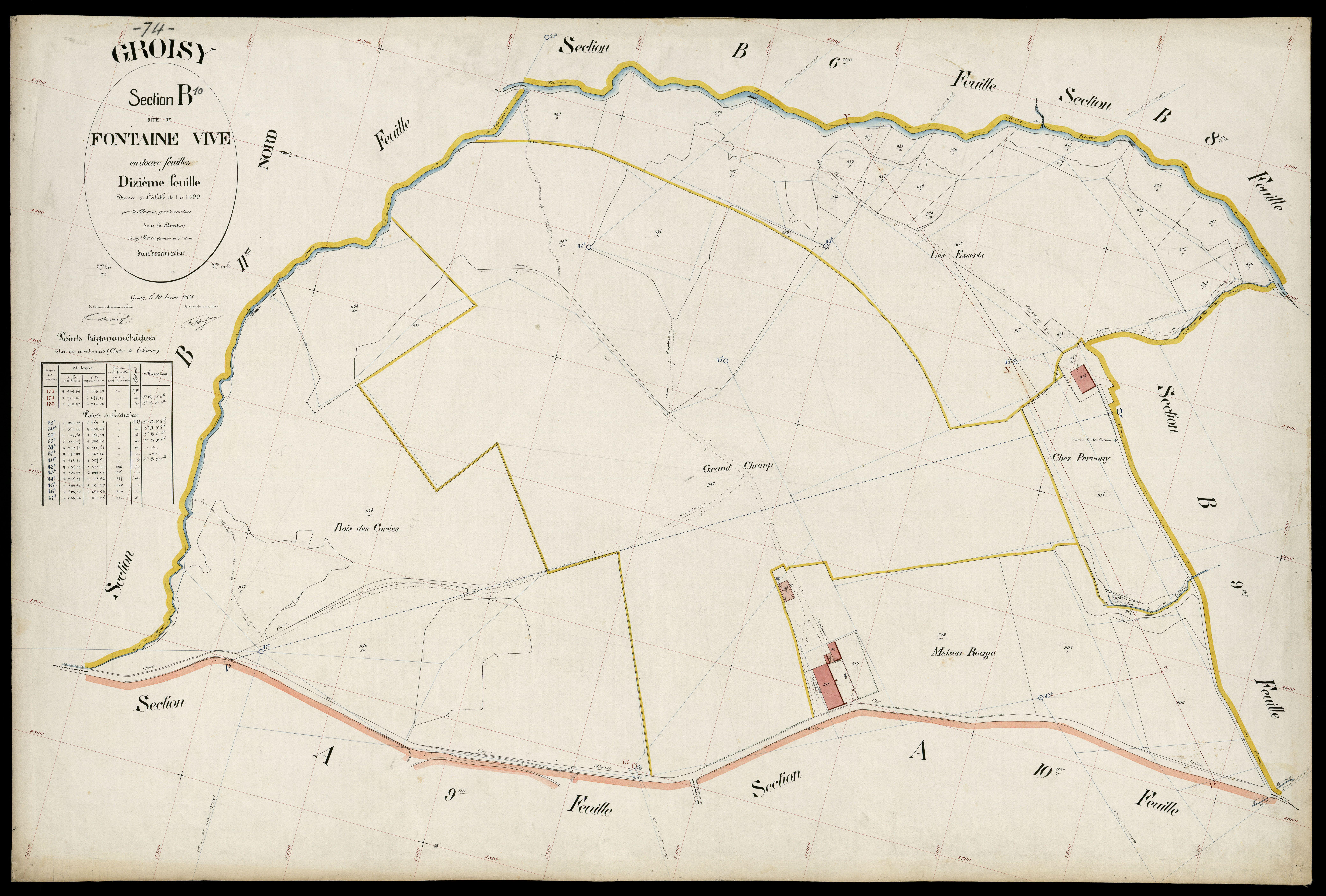 3 P 3 5060 - Feuille n° 11, parcelles n° 948 à 106 - 20 janvier 1904