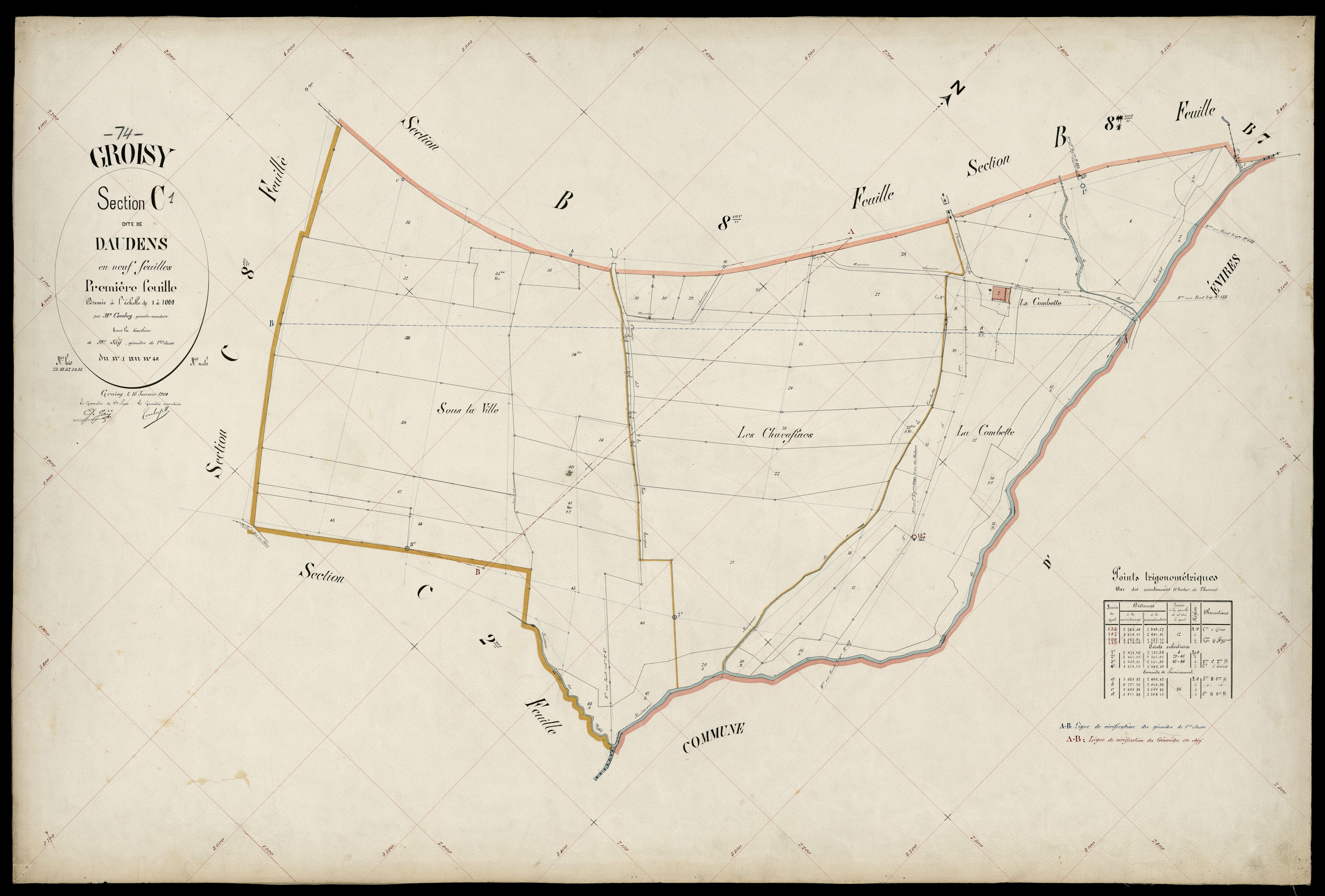 3 P 3 5063 - Feuille n° 2, parcelles n° 49 à 14 - 15 janvier 1904