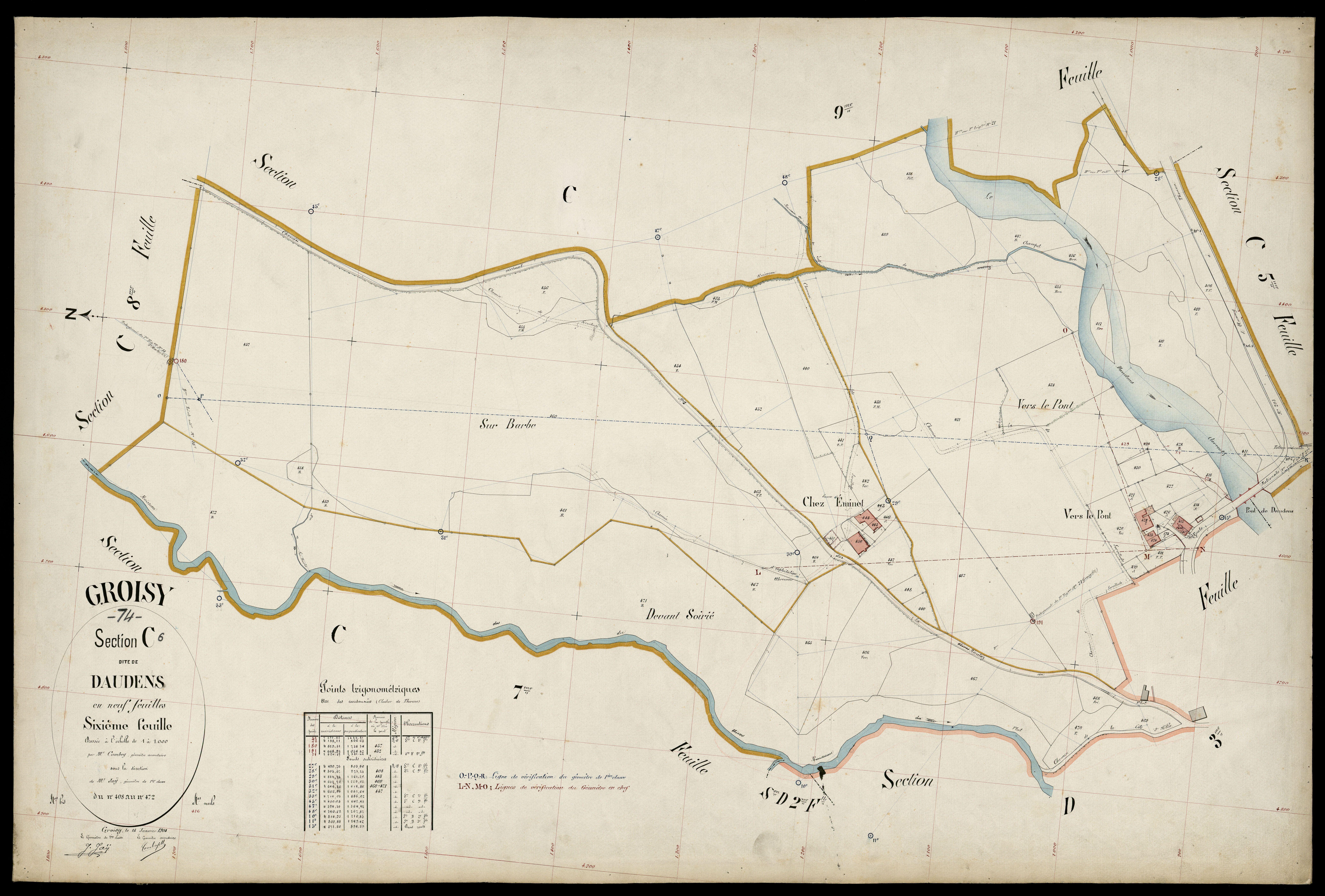3 P 3 5068 - Feuille n° 7, parcelles n° 473 à 2 - 15 janvier 1904