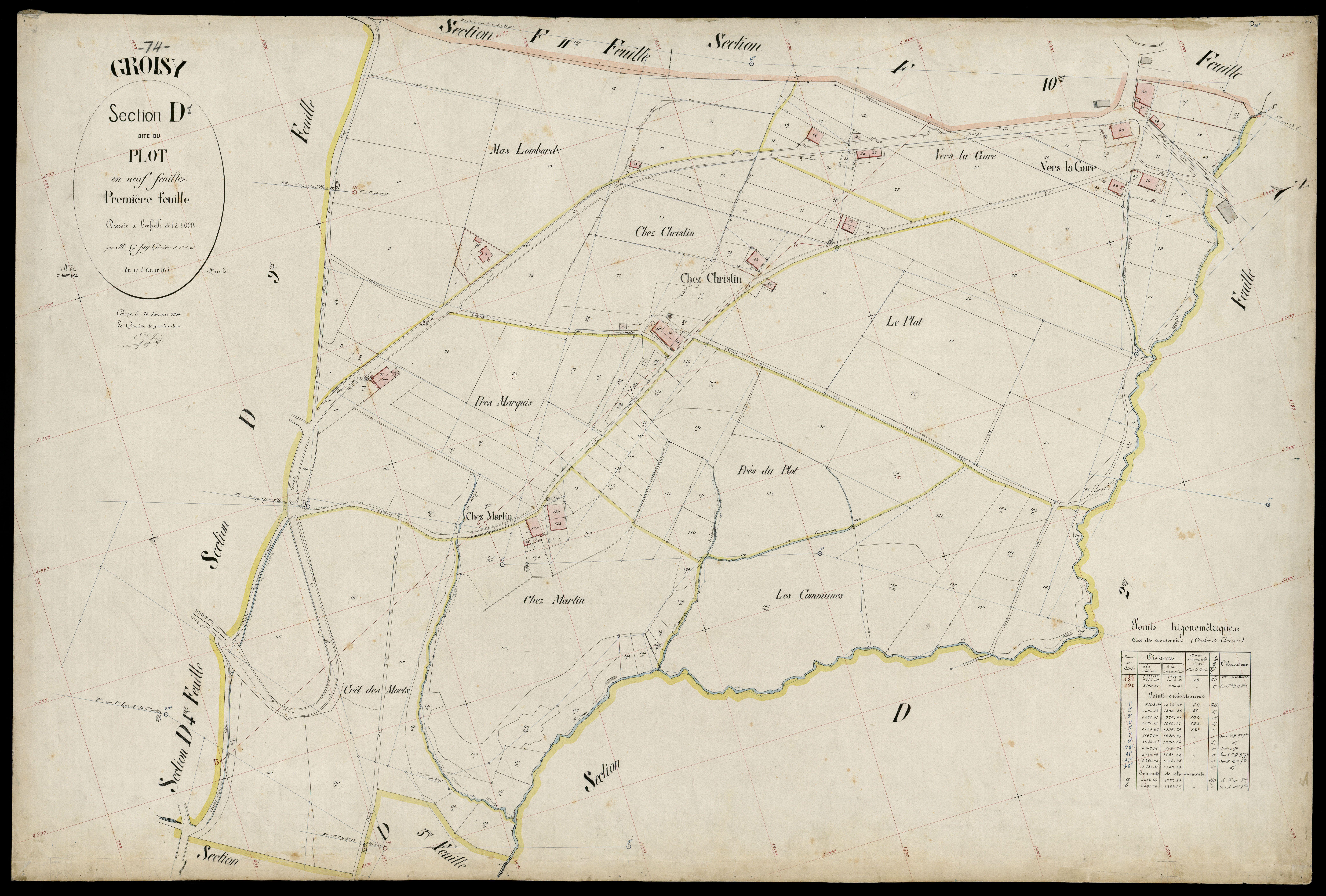 3 P 3 5072 - Feuille n° 2, parcelles n° 166 à 364 - 15 janvier 1904