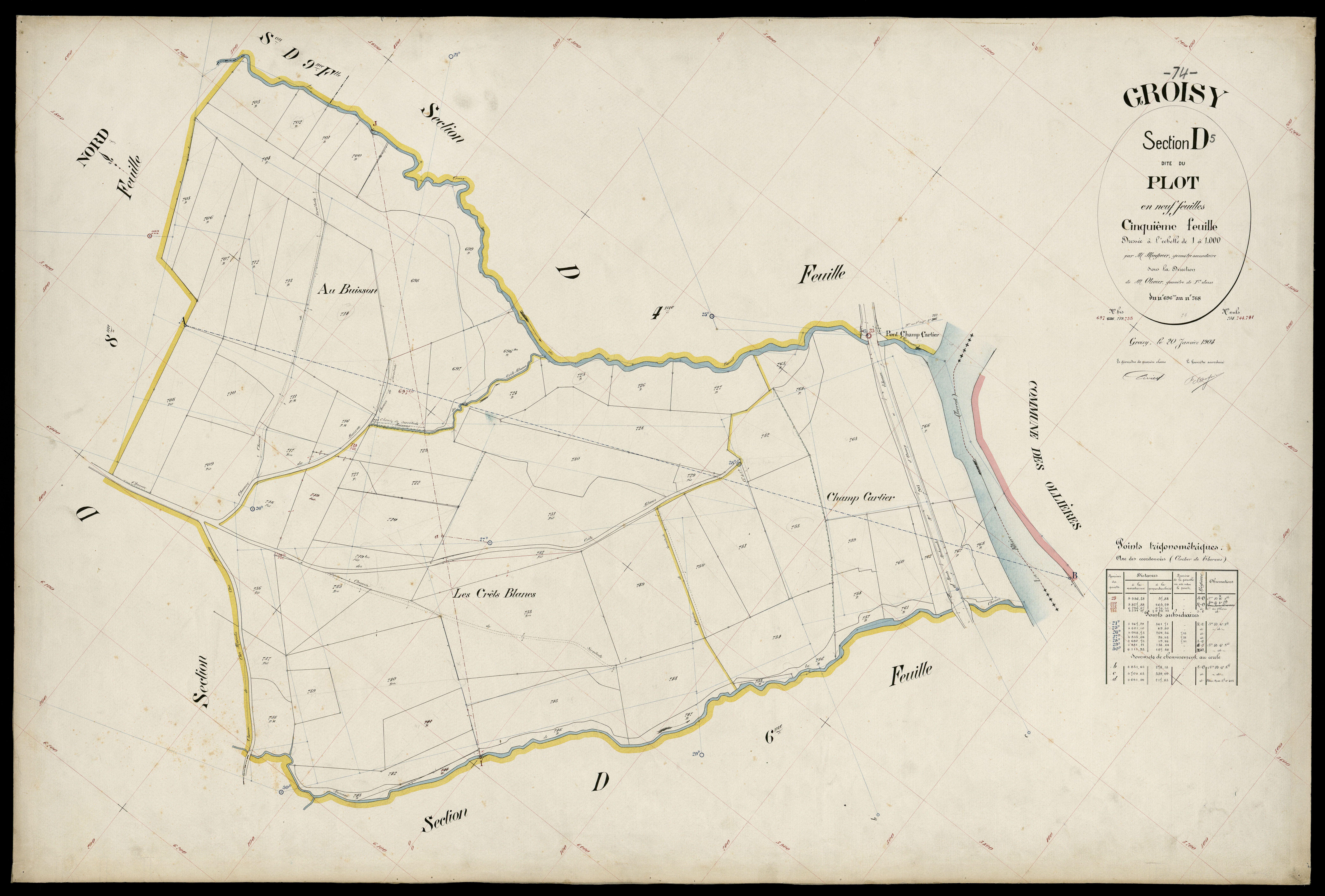 3 P 3 5076 - Feuille n° 6, parcelles n° 769 à 937 - 20 janvier 1904