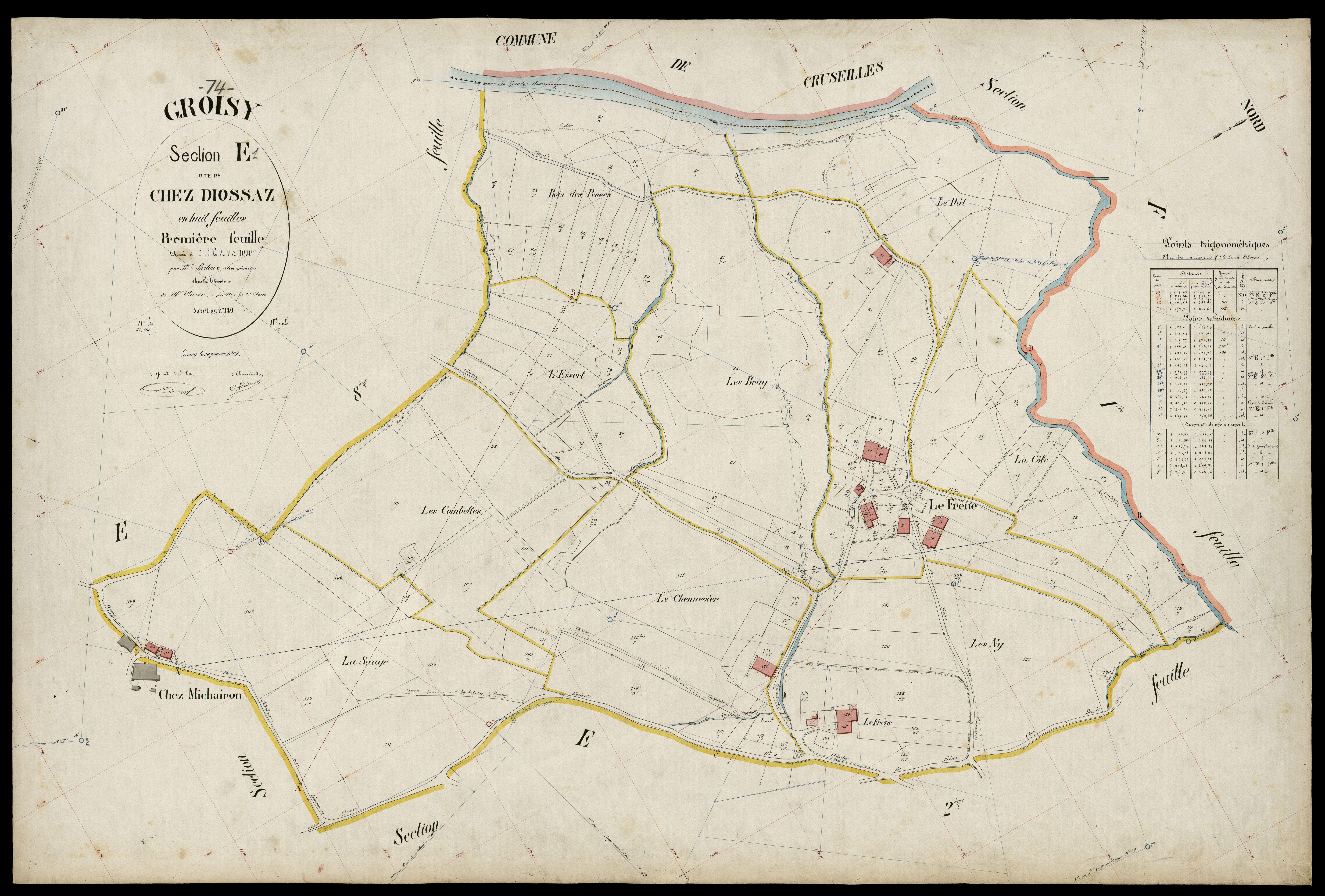 3 P 3 5081 - Feuille n° 2, parcelles n° 141 à 247 - 20 janvier 1904