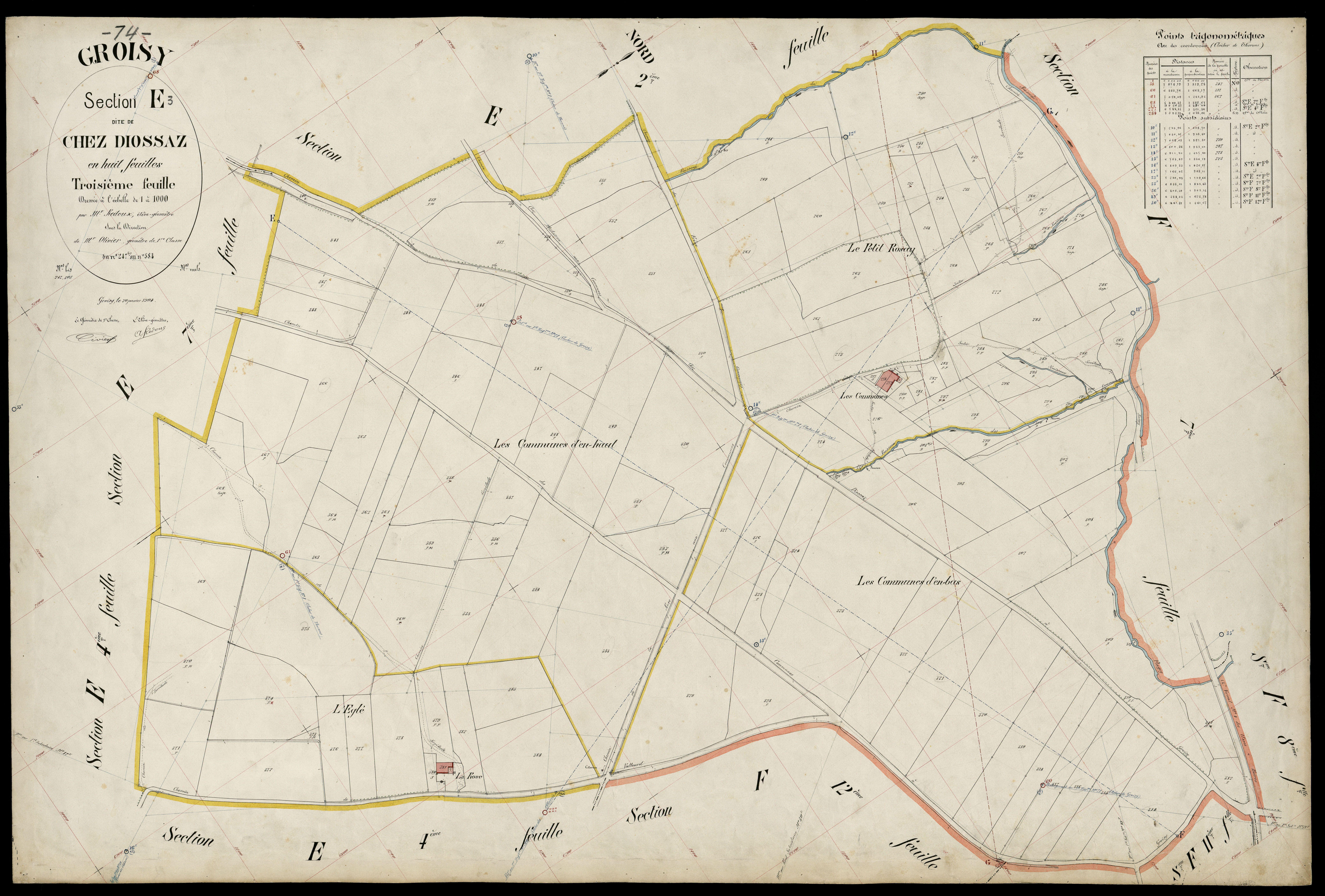 3 P 3 5083 - Feuille n° 4, parcelles n° 38 à 471 - 20 janvier 1904